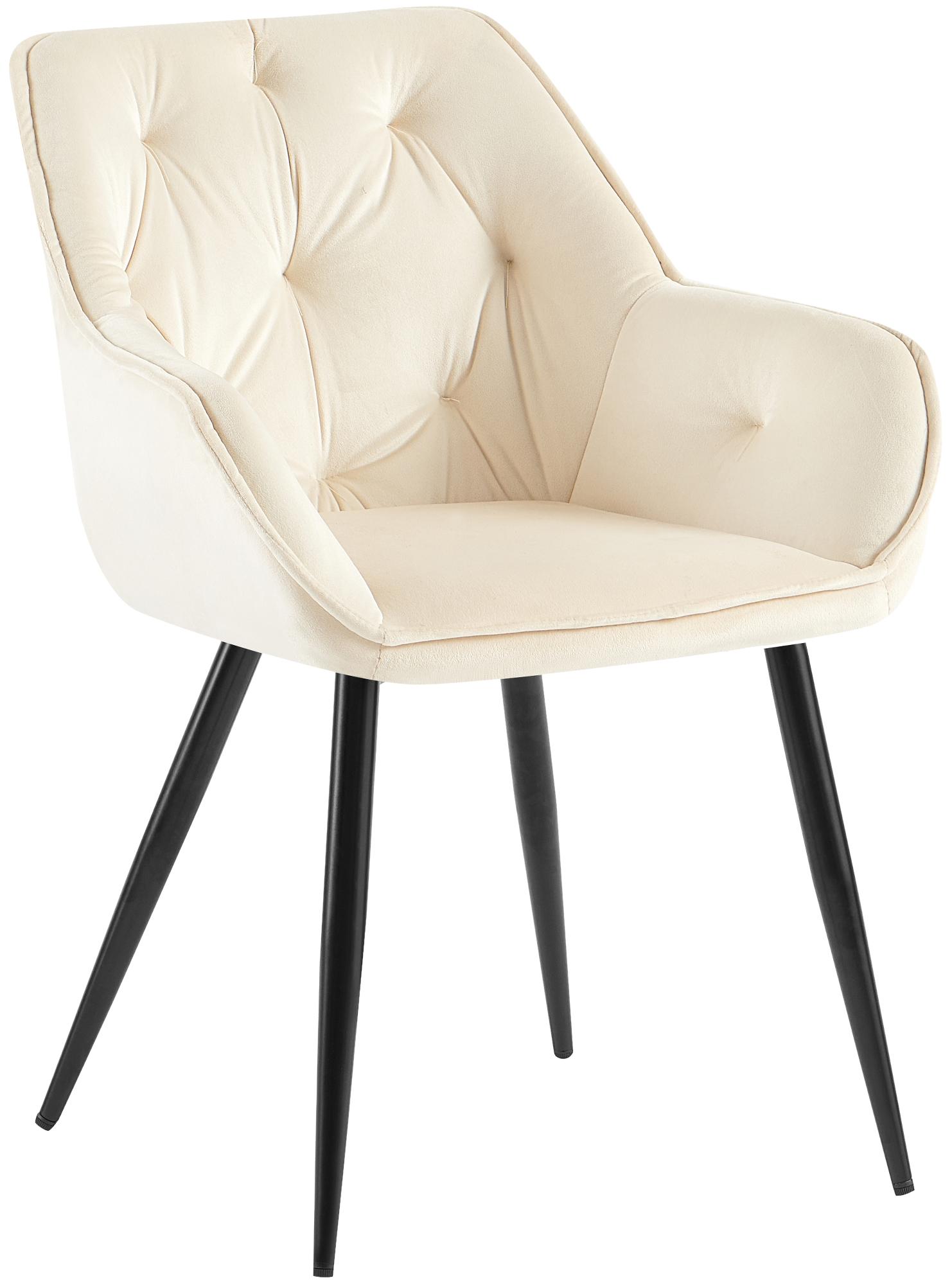 CLP Esszimmerstuhl Cassis Samtbezug I Gesteppter Polsterstuhl mit R&uuml;ckenlehne I Stabiler K&uuml;chenstuhl mit Bodenschonern 