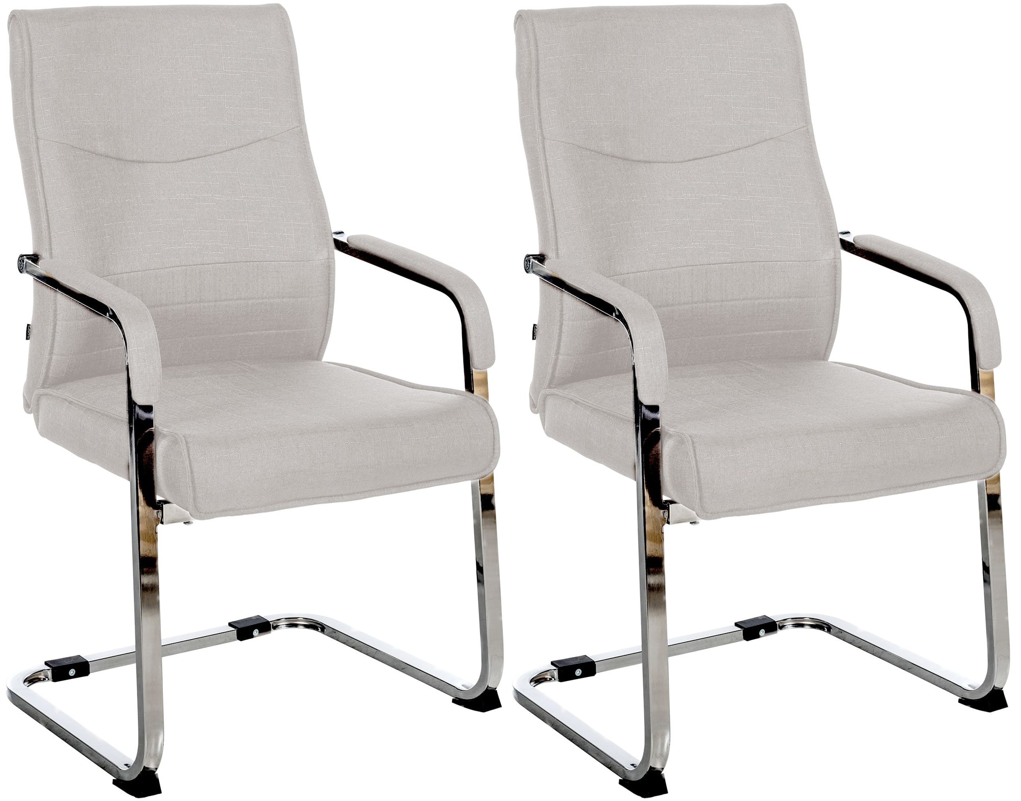 CLP 2er Set Besucherstuhl ergonomisch Hobart, Freischwinger mit Armlehnen, Kunstleder gepolstert Chromgestell, Konferenzstuhl B&uuml;ro 