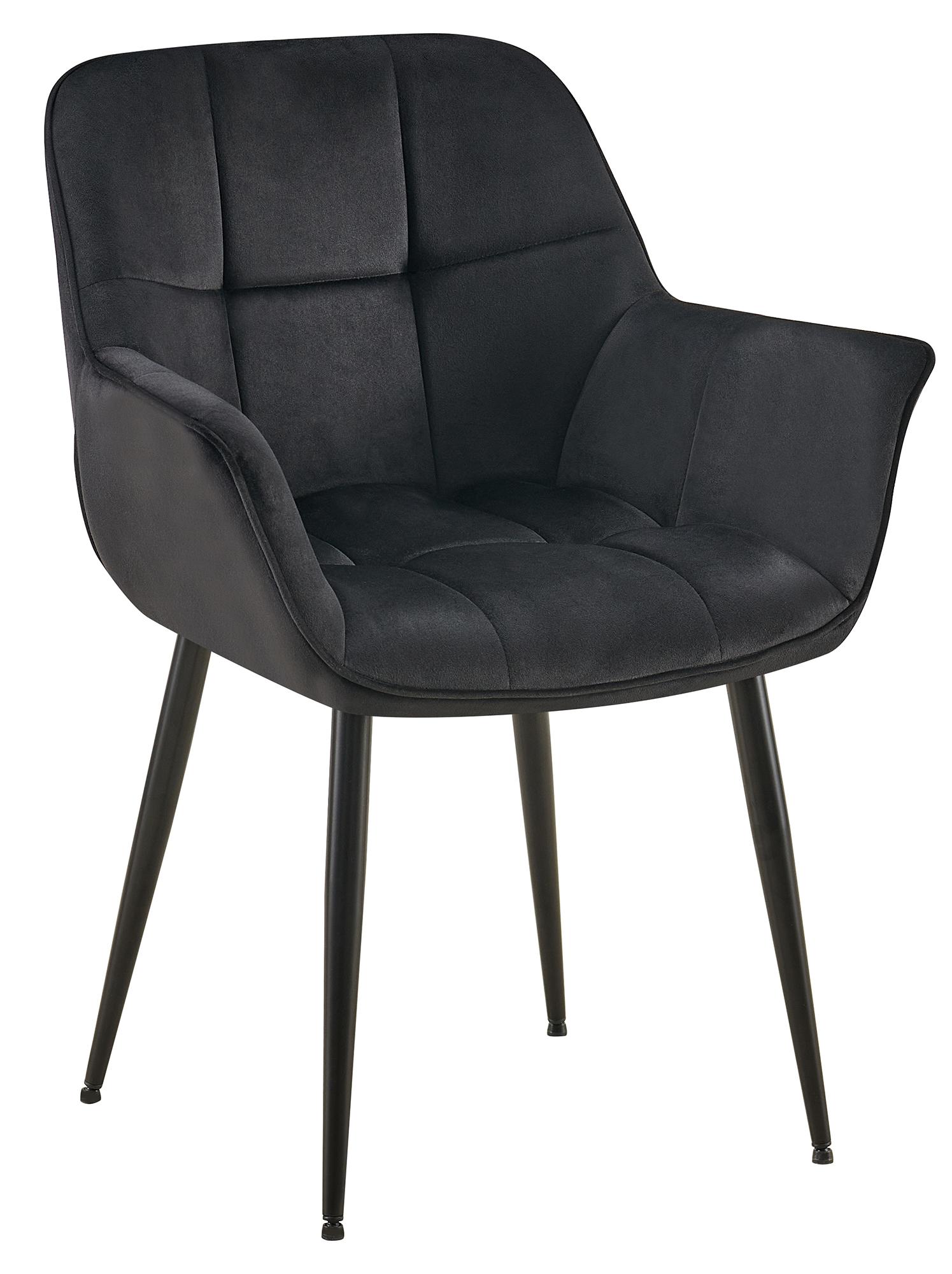 CLP Esszimmerstuhl Roseville Samt I Moderner Stuhl mit Armlehne und gepolsterter R&uuml;ckenlehne I Polsterstuhl bis 150 kg belastbar und ergonomisch 