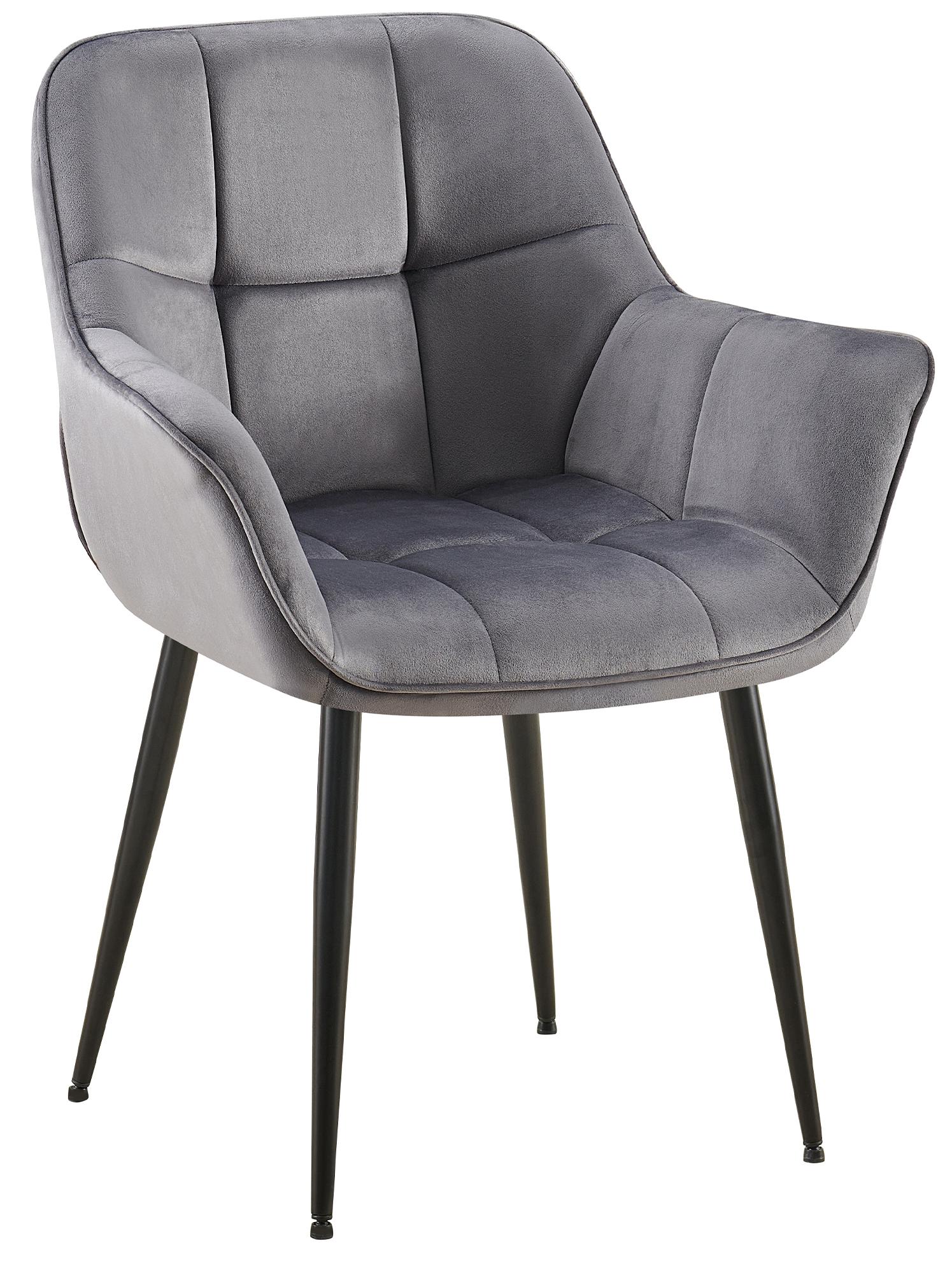 CLP Esszimmerstuhl Roseville Samt I Moderner Stuhl mit Armlehne und gepolsterter R&uuml;ckenlehne I Polsterstuhl bis 150 kg belastbar und ergonomisch 