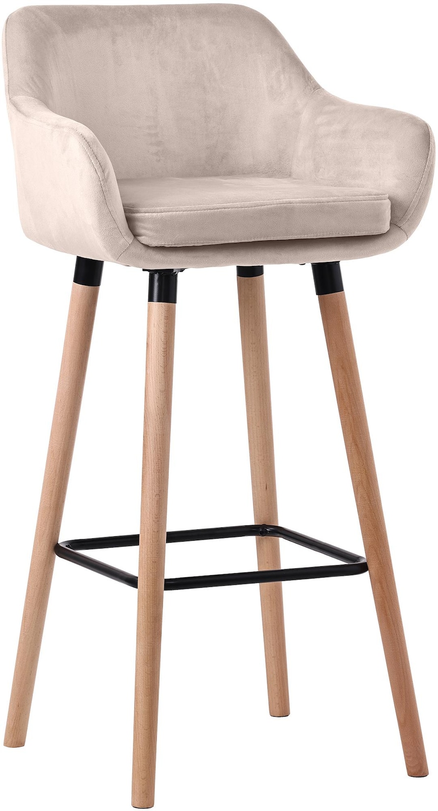 CLP Barhocker Grant Samt Farbe: creme
