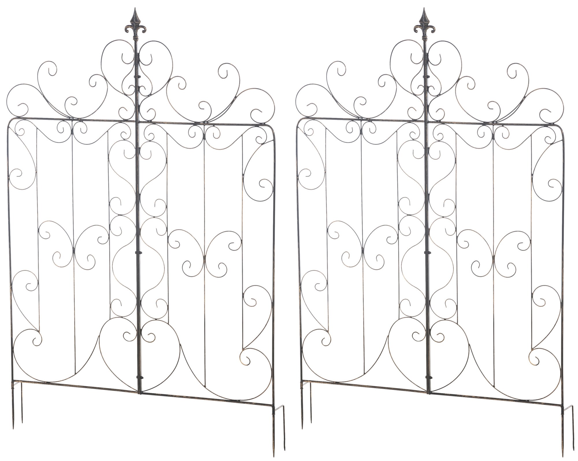 CLP 2er Set Rankgitter Mandevilla Aus Eisen I Rankzaun Im Landhausstil I Steckzaun F&uuml;r Den Garten 