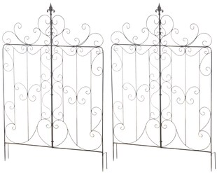 CLP 2er Set Rankgitter Mandevilla Aus Eisen I Rankzaun Im Landhausstil I Steckzaun Für Den Garten 