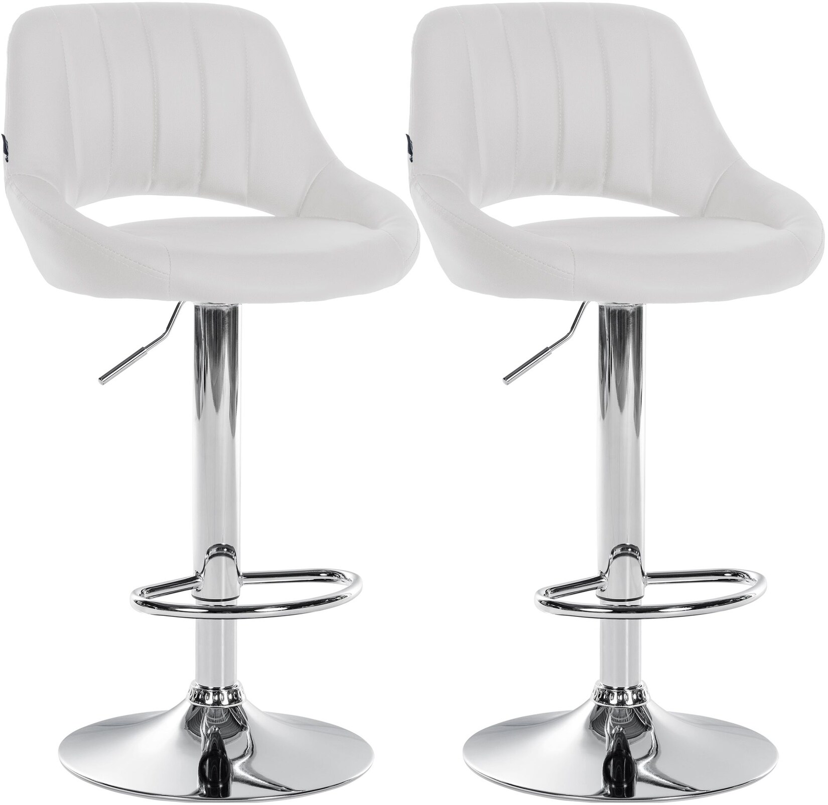 Lot de 2 tabourets de bar Milet en similicuir Blanc Métal chromé
