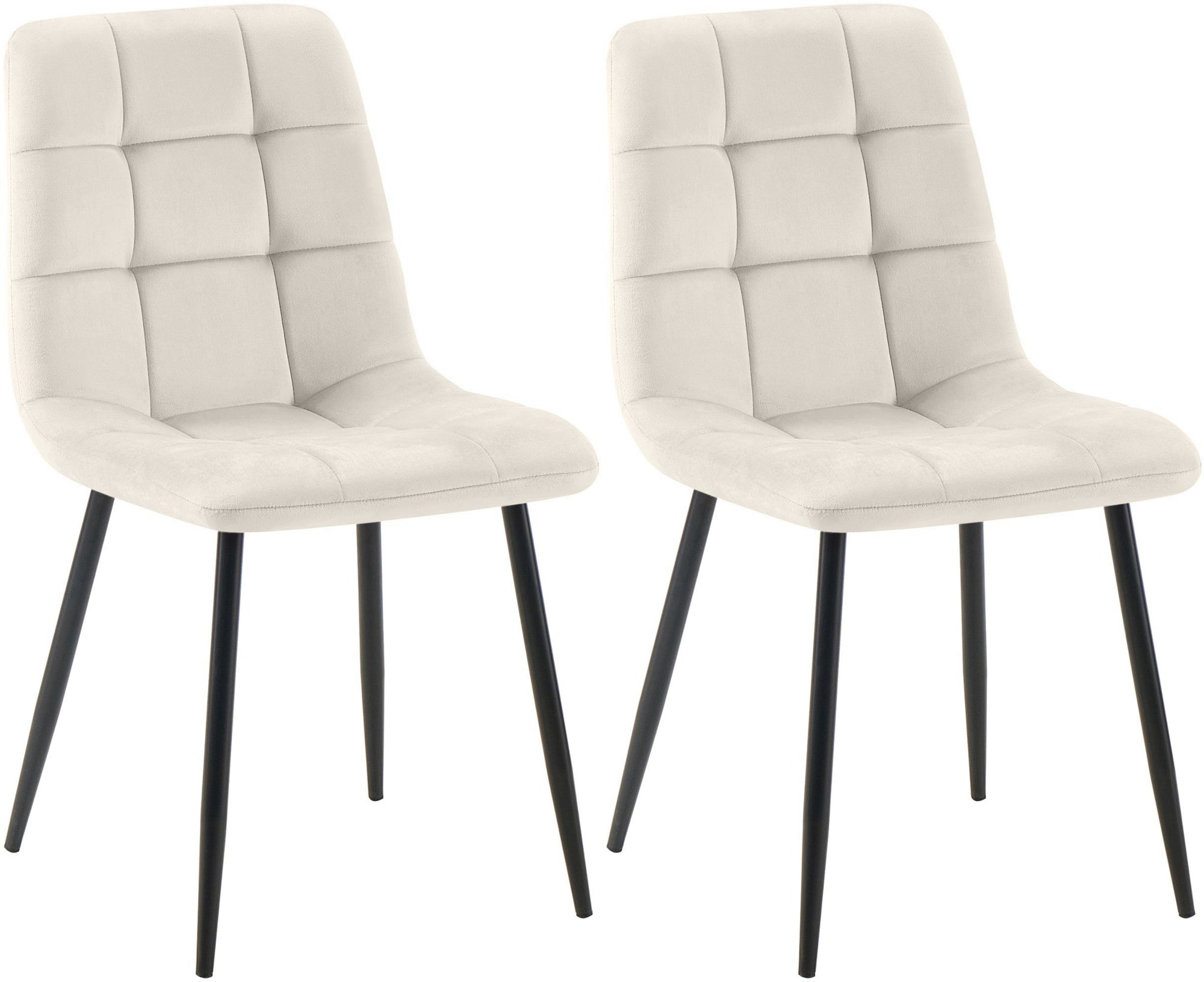 CLP 2er Set Esszimmerstuhl Tilde, K&uuml;chenst&uuml;hle gepolstert mit gestepptem Bezug, Polsterst&uuml;hle mit Metallgestell, bis 150 kg belastbar 