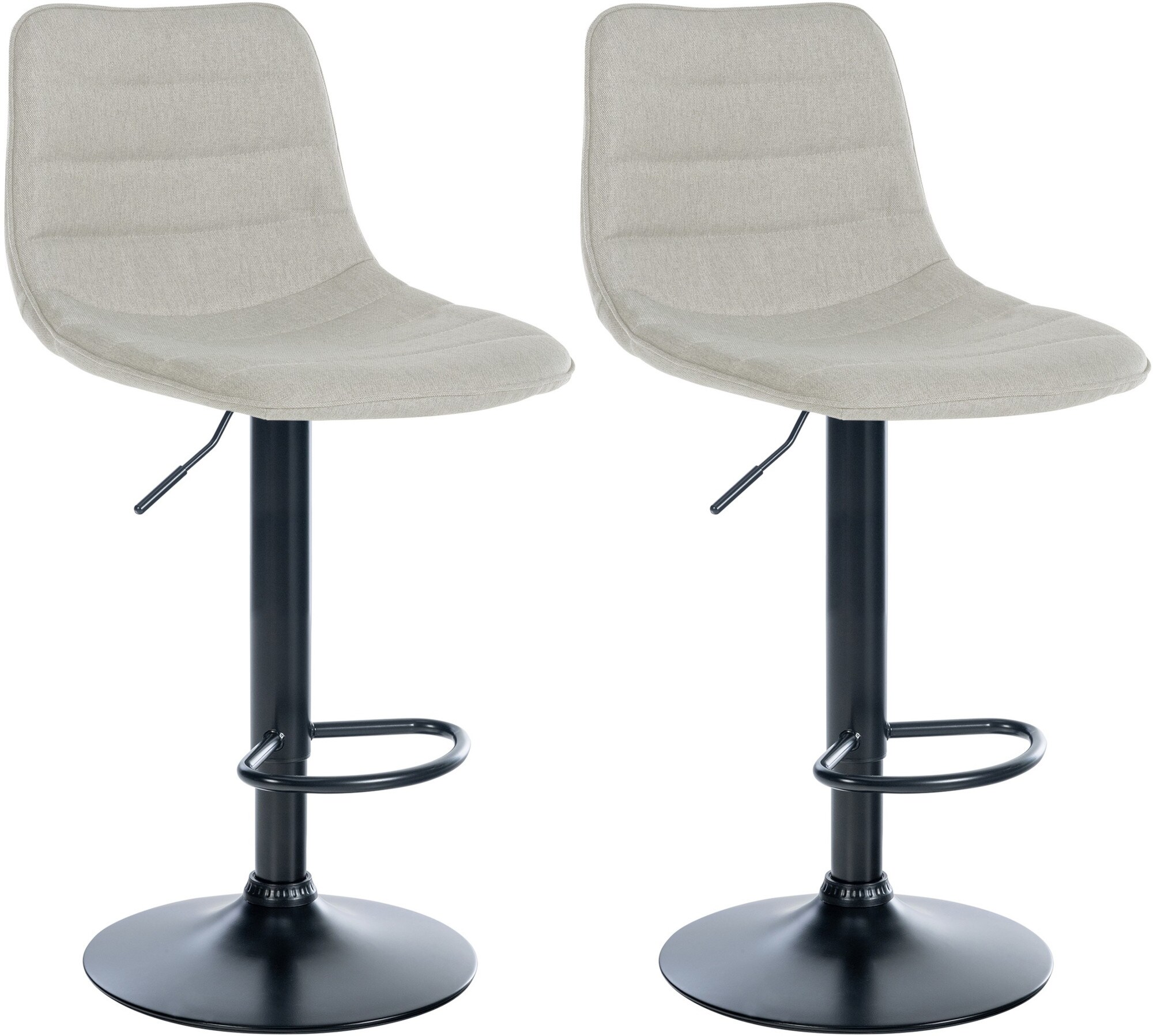 CLP 2er Set Barhocker Lex Stoff I H&ouml;henverstellbare Thekenhocker Mit Stoffbezug I Drehbare Tresenst&uuml;hle Mit Metallgestell 