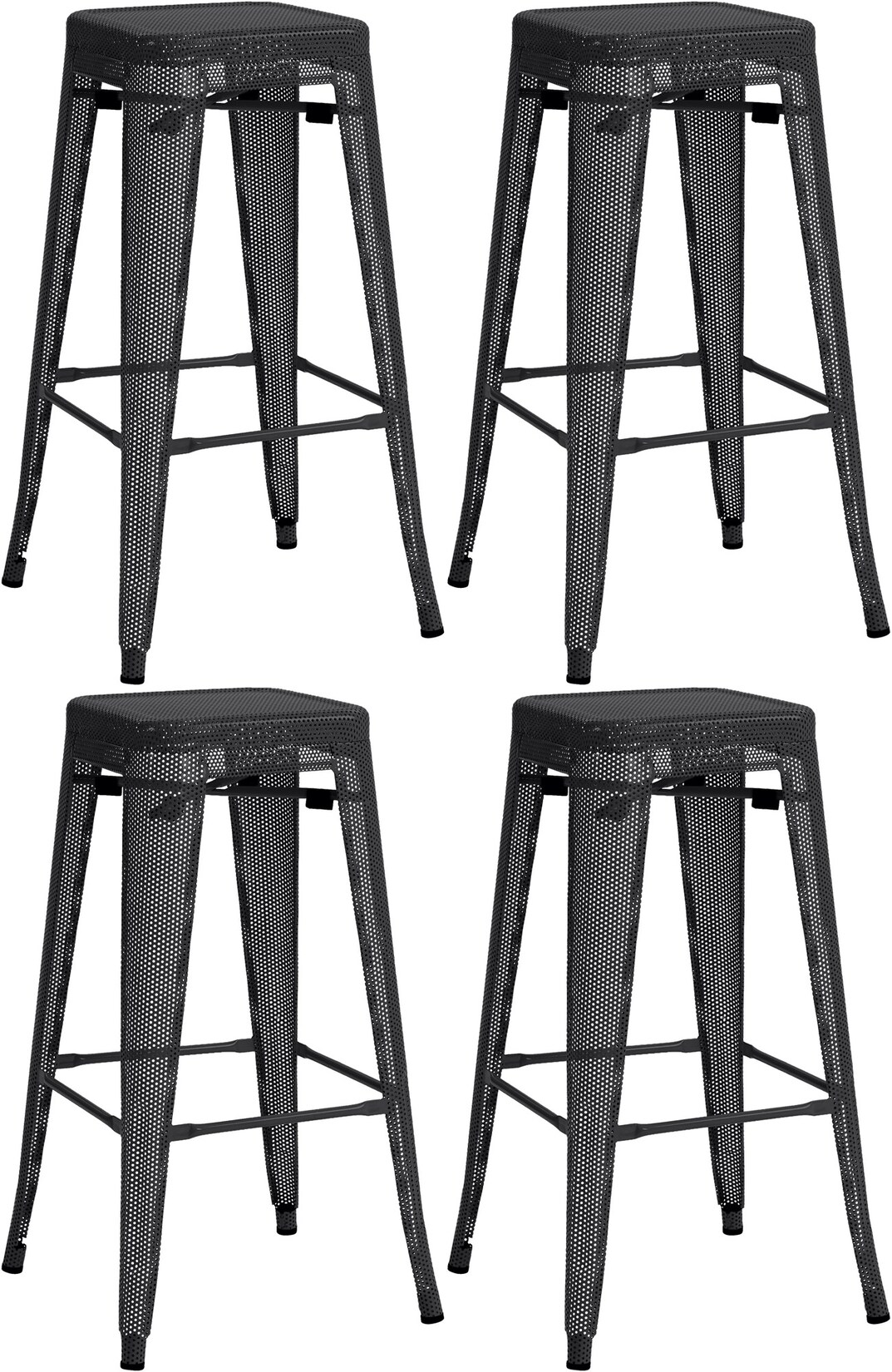 CLP 4er Set Barhocker Fletcher Farbe: schwarz