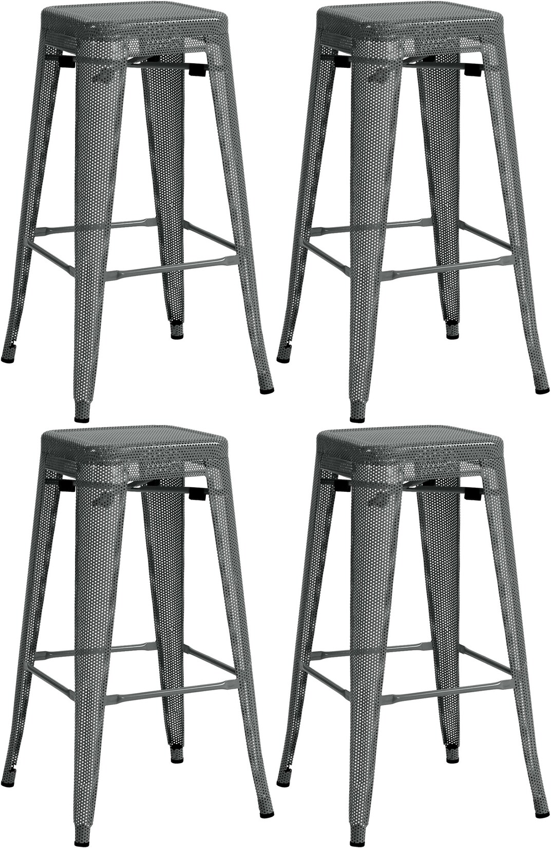 CLP 4er Set Barhocker Fletcher Farbe: grau