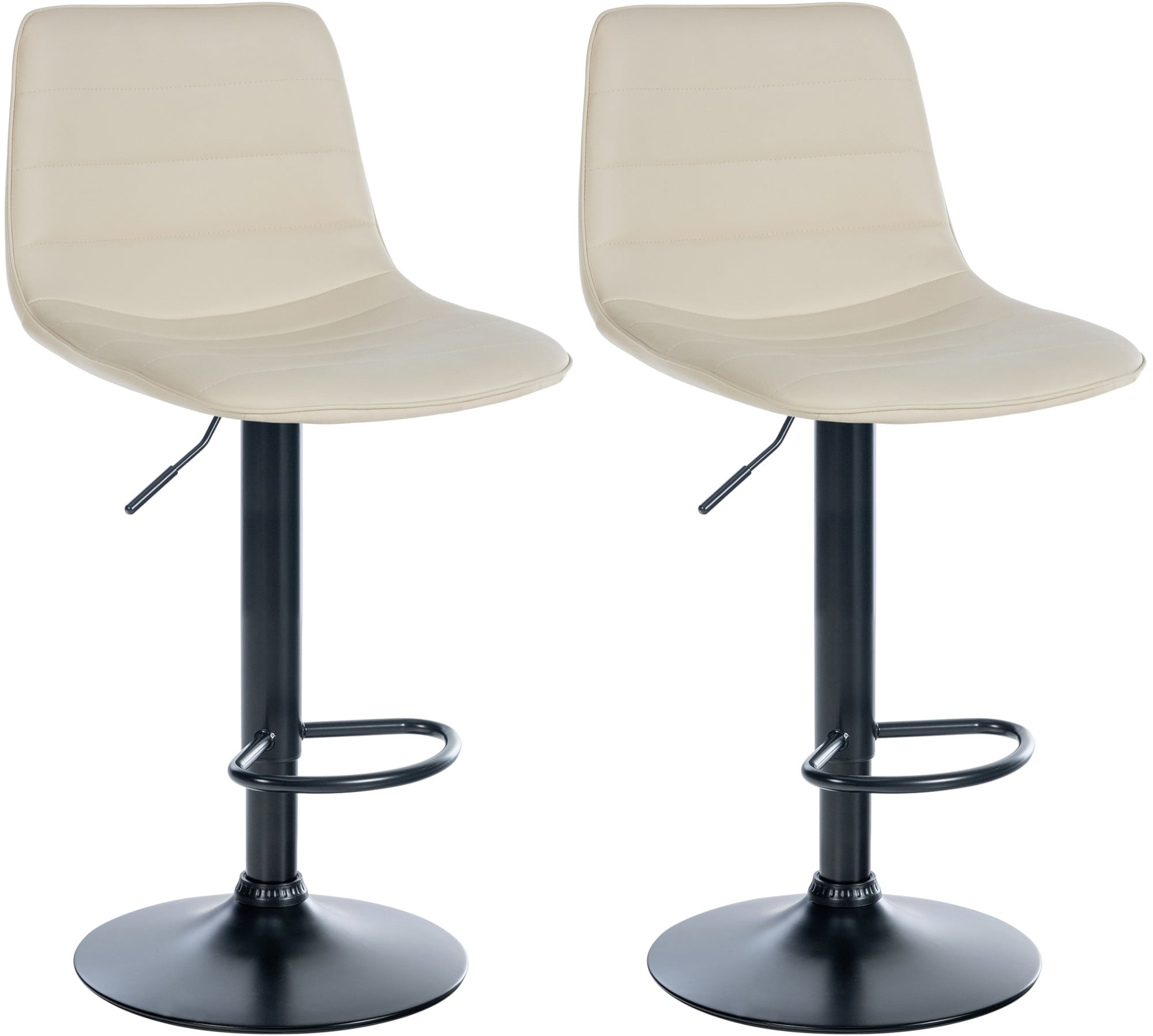 CLP 2er Set Barhocker Lex Kunstleder I H&ouml;henverstellbare Thekenhocker Mit Kunstlederbezug I Drehbare Tresenst&uuml;hle Mit Metallgestell 