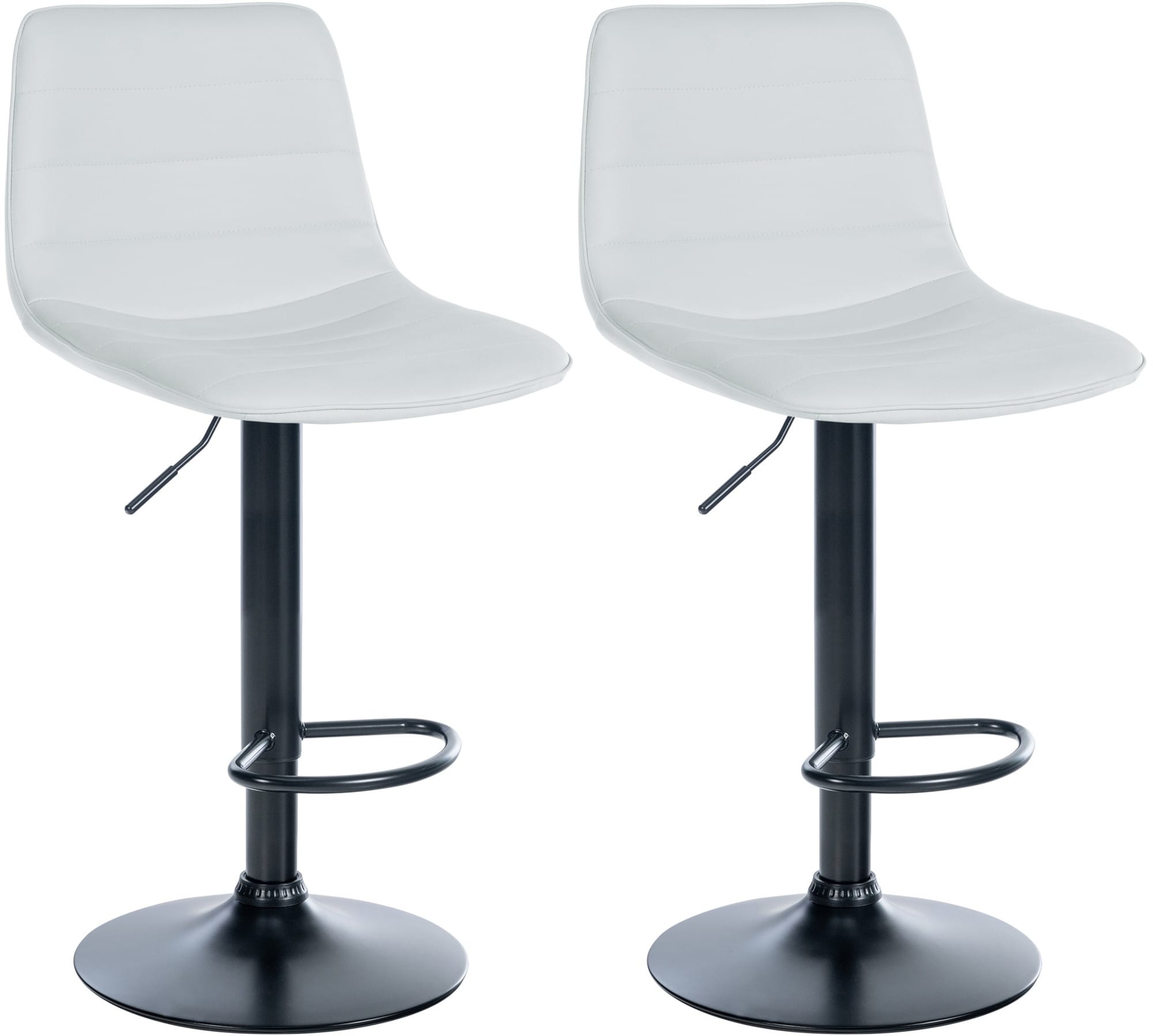 CLP 2er Set Barhocker Lex Kunstleder I H&ouml;henverstellbare Thekenhocker Mit Kunstlederbezug I Drehbare Tresenst&uuml;hle Mit Metallgestell 