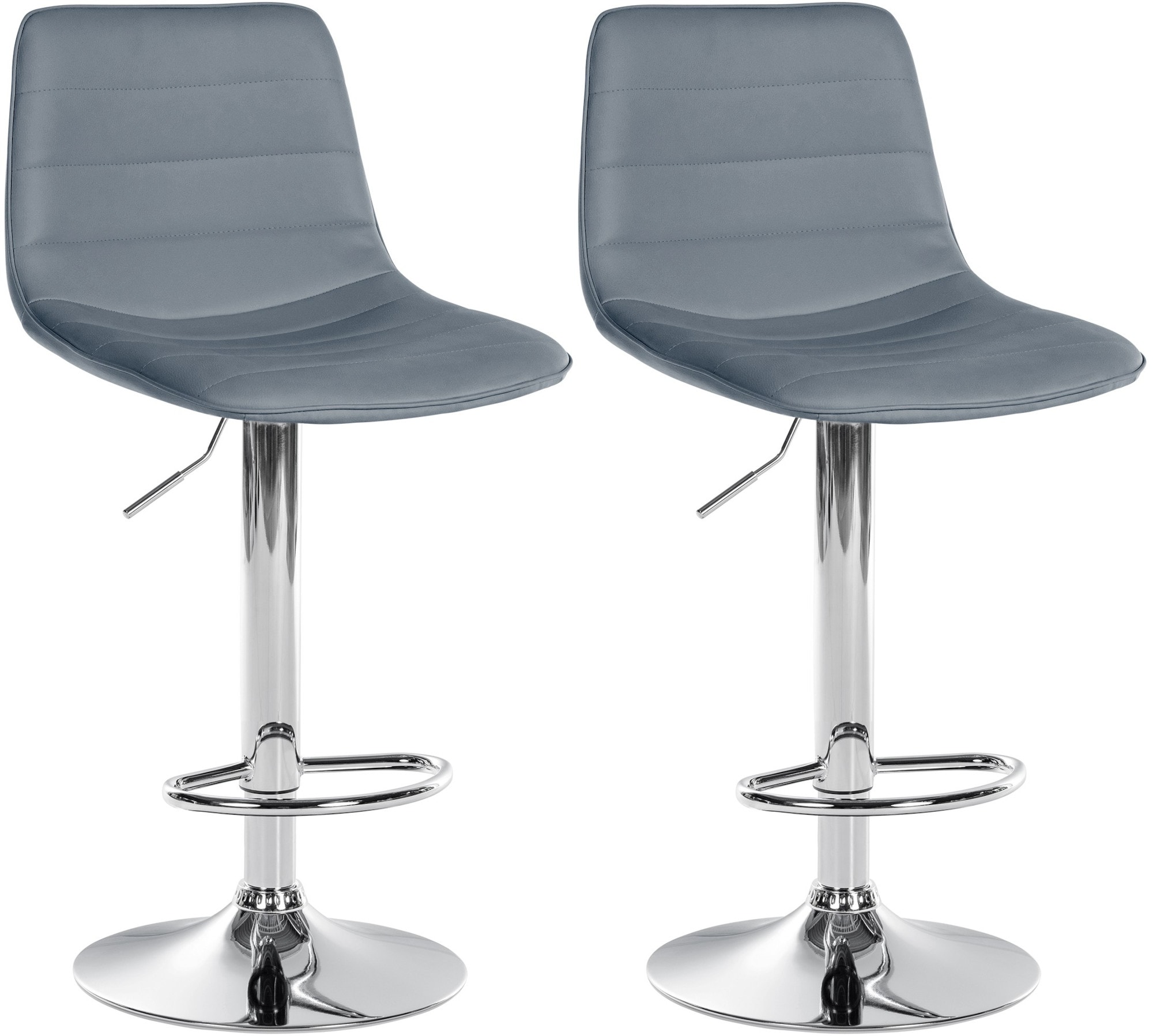 CLP 2er Set Barhocker Lex Kunstleder I H&ouml;henverstellbare Thekenhocker Mit Kunstlederbezug I Drehbare Tresenst&uuml;hle Mit Metallgestell 