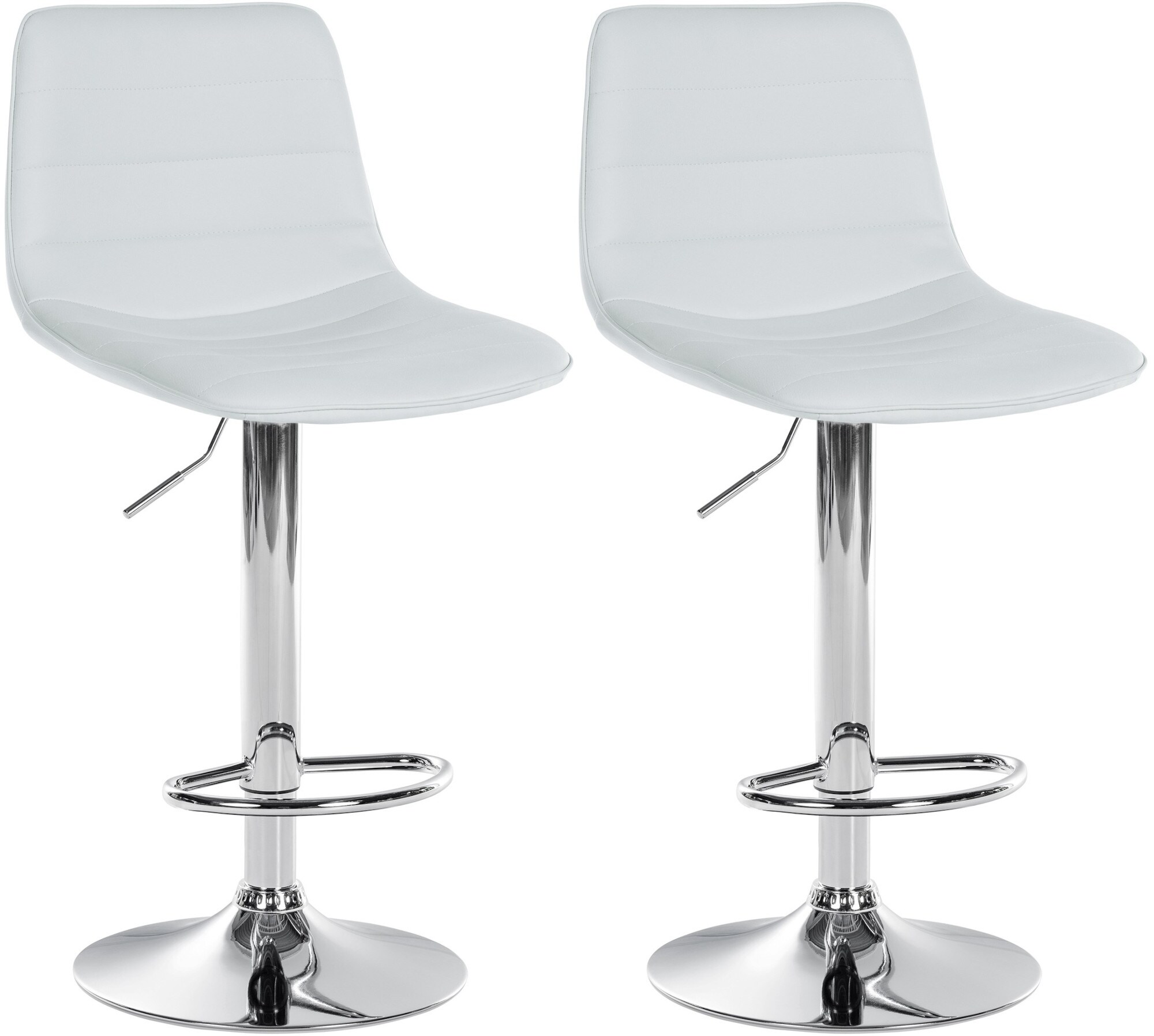 CLP 2er Set Barhocker Lex Kunstleder I H&ouml;henverstellbare Thekenhocker Mit Kunstlederbezug I Drehbare Tresenst&uuml;hle Mit Metallgestell 