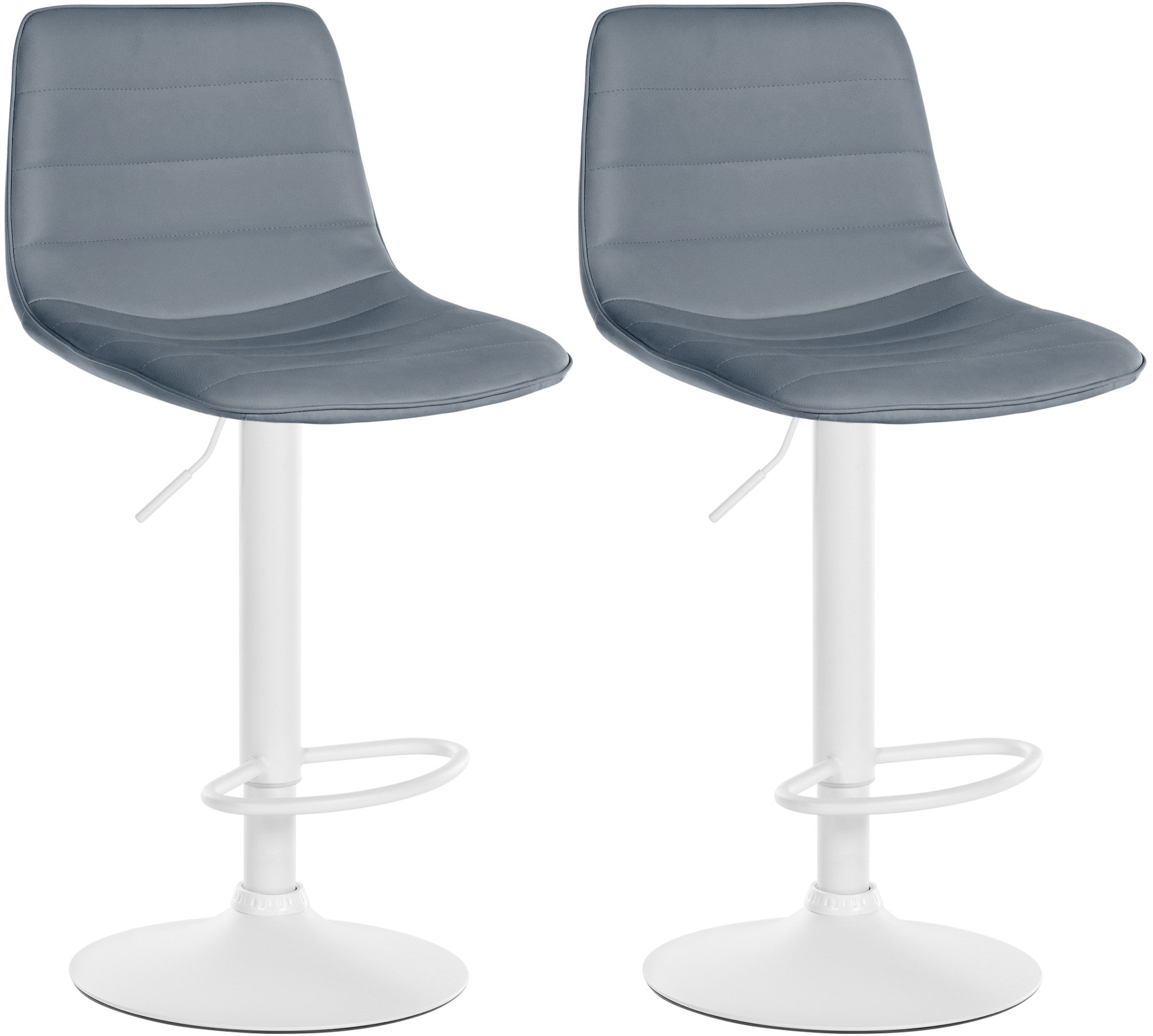 CLP 2er Set Barhocker Lex Kunstleder I H&ouml;henverstellbare Thekenhocker Mit Kunstlederbezug I Drehbare Tresenst&uuml;hle Mit Metallgestell 