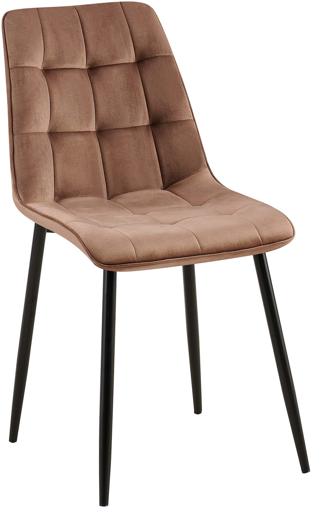 CLP Esszimmerstuhl Gifford I Polsterstuhl mit Samtbezug I K&uuml;chenstuhl mit R&uuml;ckenlehne 