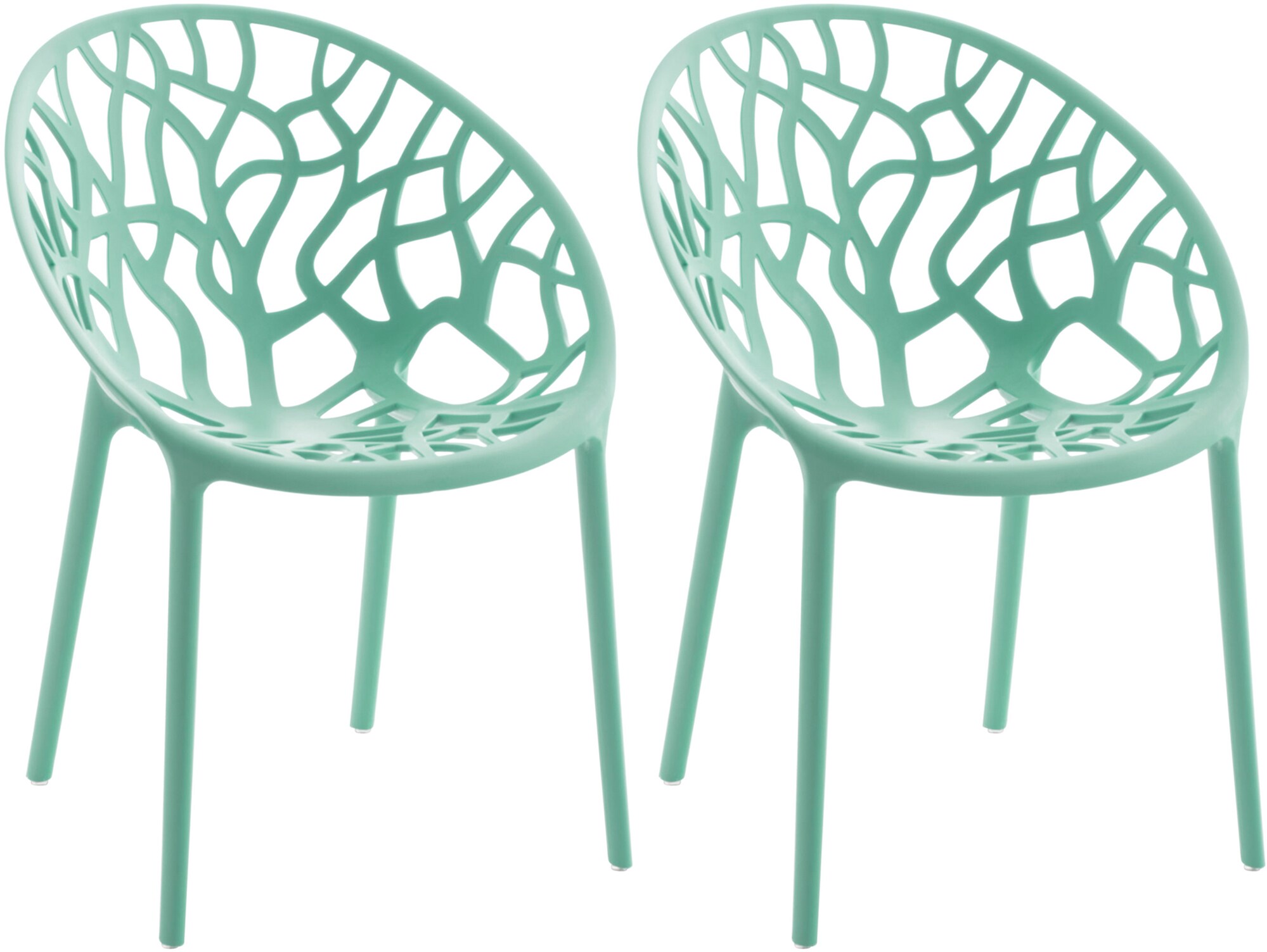 CLP Gartenstuhl 2er Set, stapelbar und wetterfest, modern mit nicht verstellbaren Armlehnen, Gestell Kunststoff, Hope 