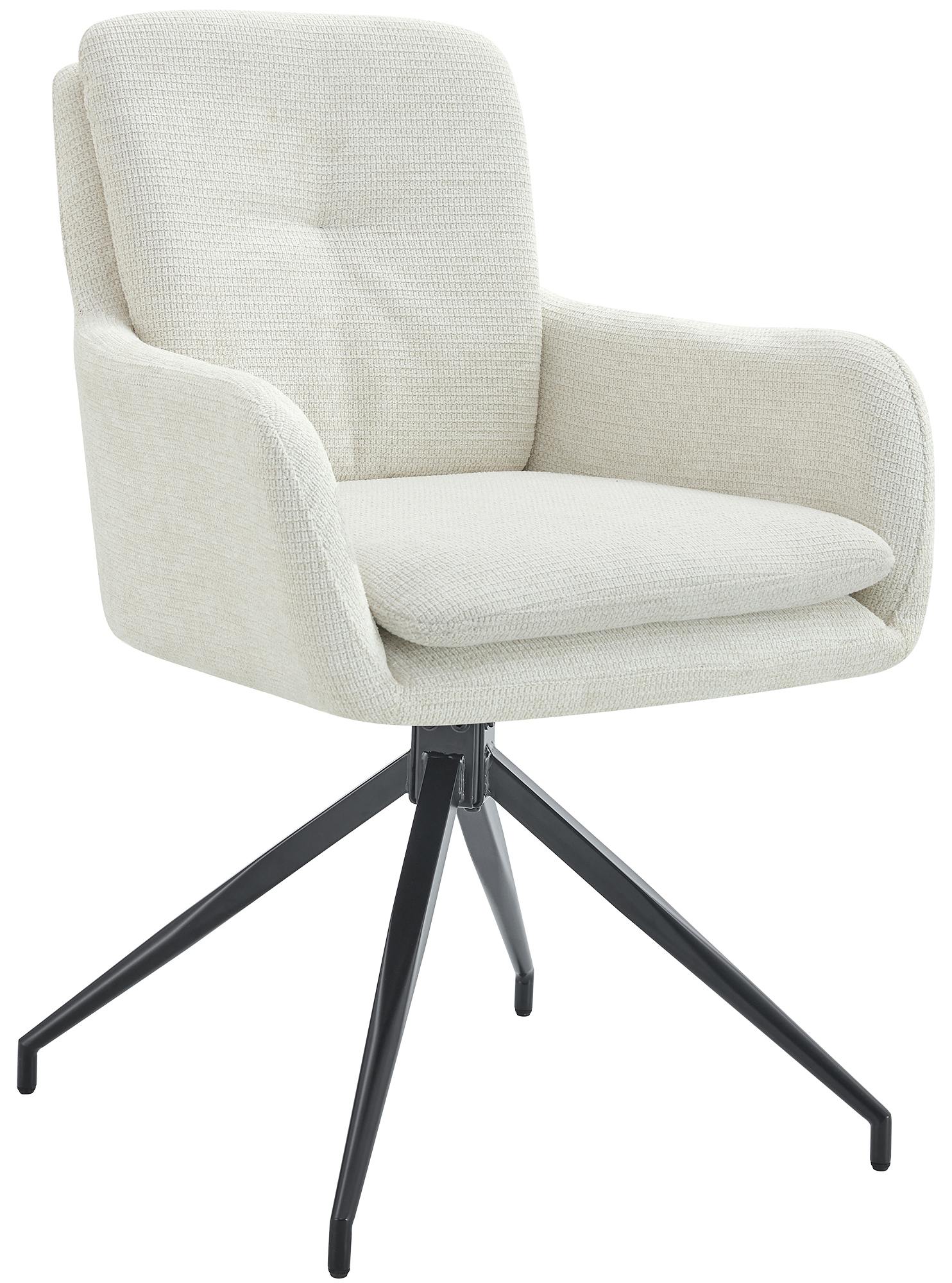 CLP Esszimmerstuhl drehbar Pickett Stoff, 180&deg; schwenkbarer Sessel mit Armlehne und R&uuml;ckenlehne, belastbar bis 150 kg 