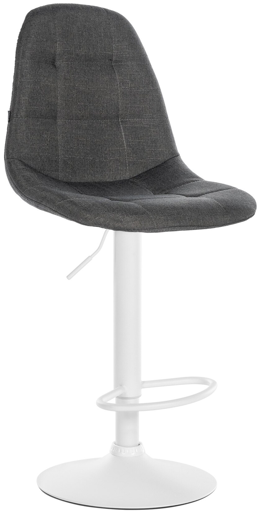 CLP Barhocker Elmore Stoff W Farbe: dunkelgrau, Material Gestell: Metall matt weiss