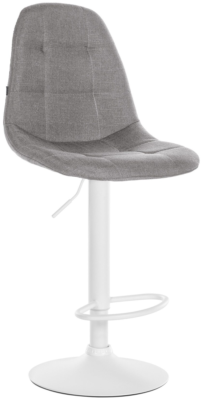 CLP Barhocker Elmore Stoff W Farbe: grau, Material Gestell: Metall matt weiss
