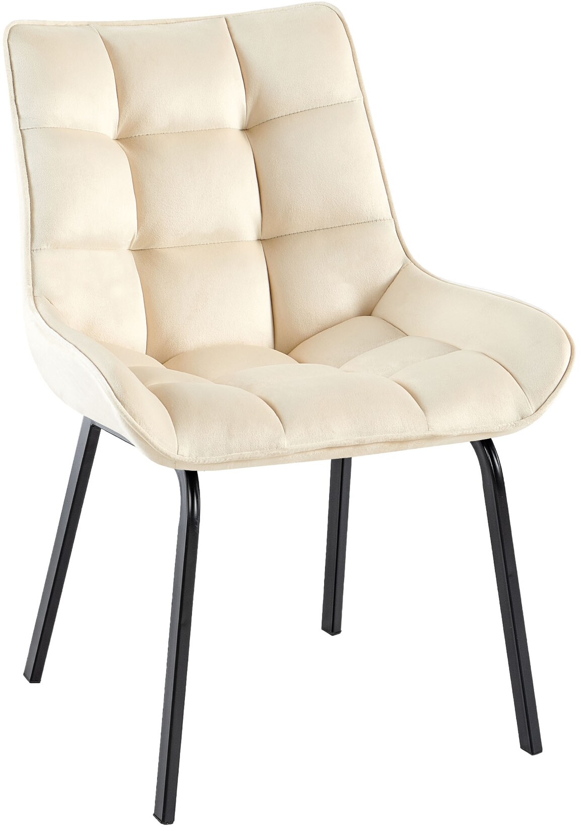 CLP Stuhl Saranda Samt Farbe: creme, Material: Samt