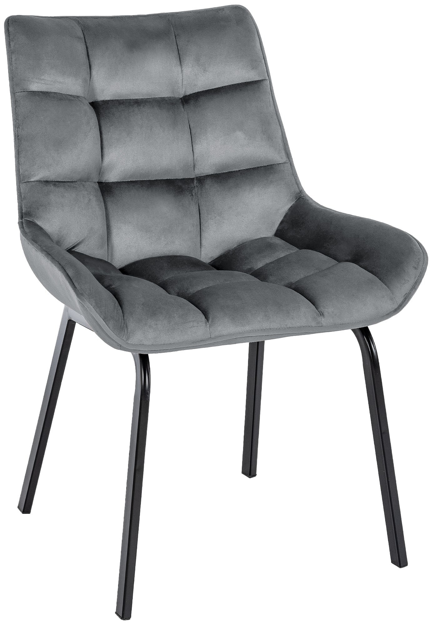 CLP Esszimmerstuhl Saranda I Polsterstuhl mit Stoffbezug oder Samtbezug I K&uuml;chenstuhl mit schwarzem Metallgestell und R&uuml;ckenlehne 