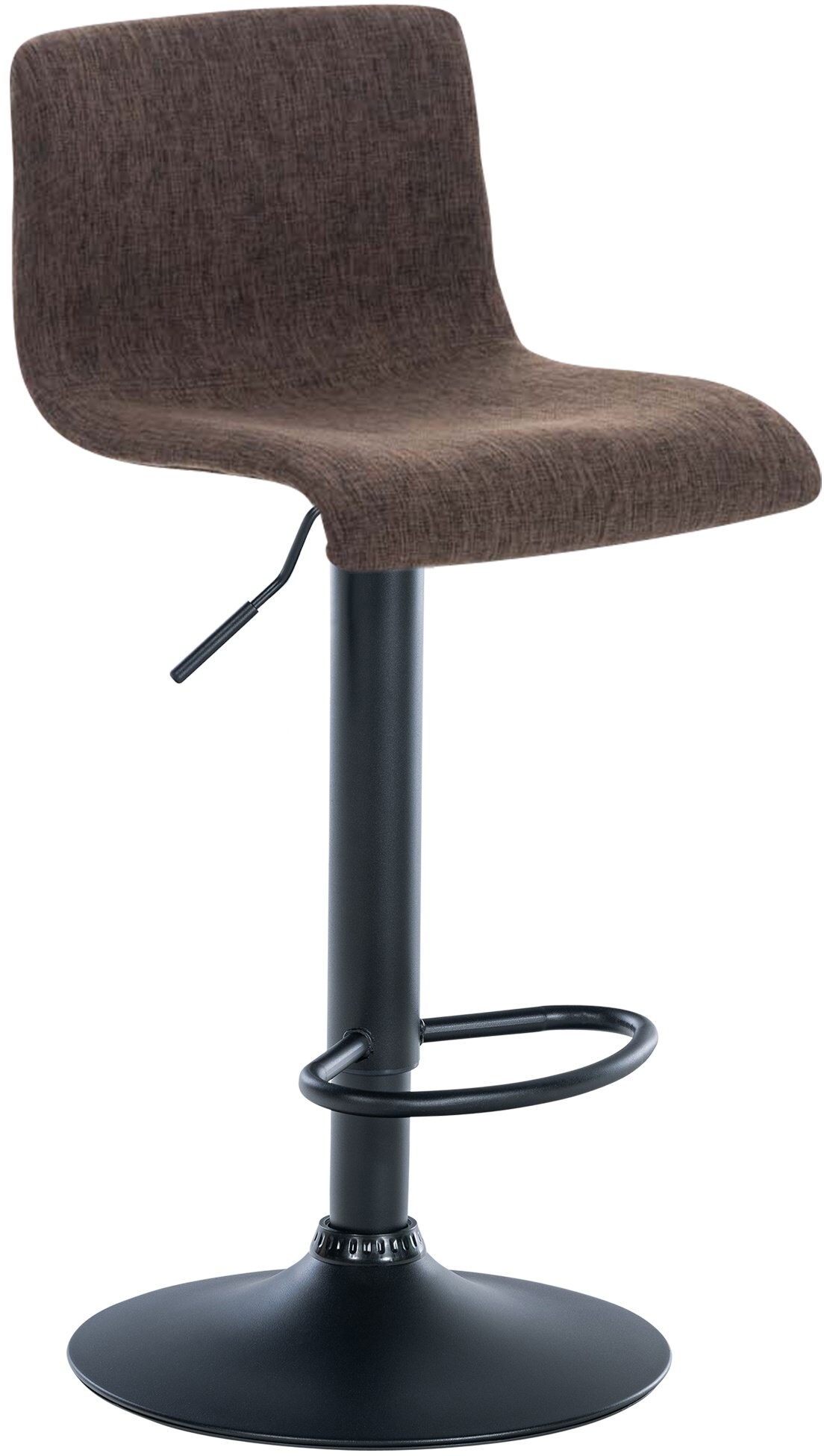 CLP Barhocker Hover Stoff Mit Metall-Gestell I Barstuhl Mit Lehne Und Fu&szlig;st&uuml;tze I H&ouml;henverstellbar Und Drehbar 