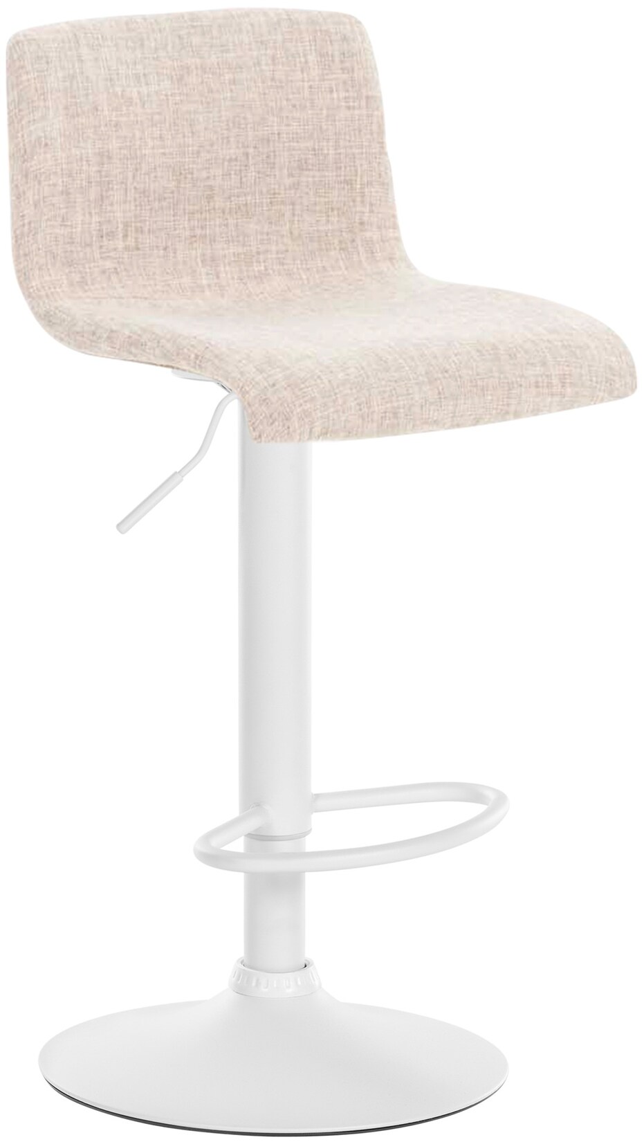 CLP Barhocker Hoover Stoff W Farbe: creme, Material Gestell: Metall matt weiss