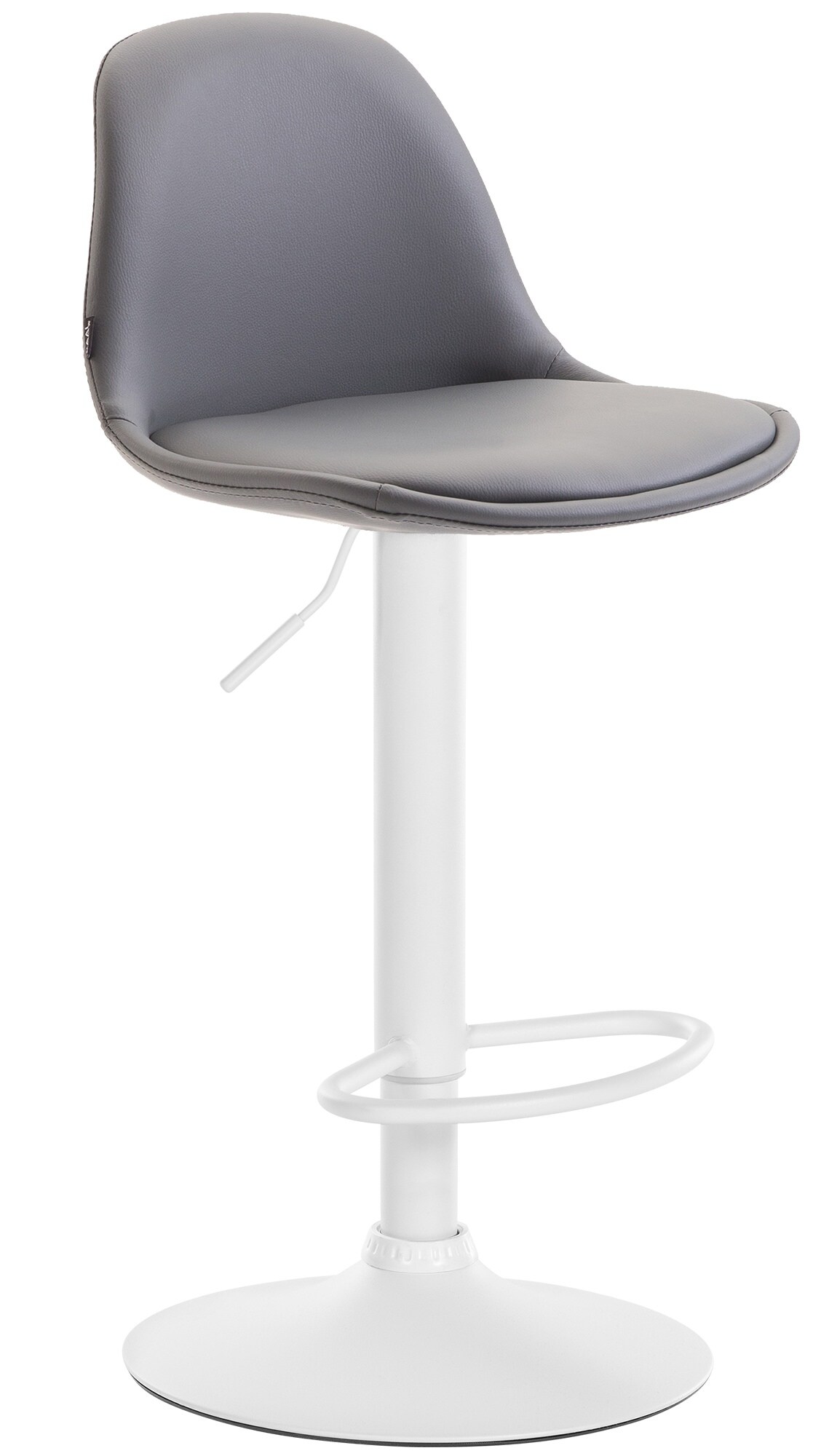 CLP Barhocker Kiel Kunstleder Mit Metall-Gestell I Barstuhl Mit Lehne Und Fu&szlig;st&uuml;tze I Drehbar Und H&ouml;henverstellbar 