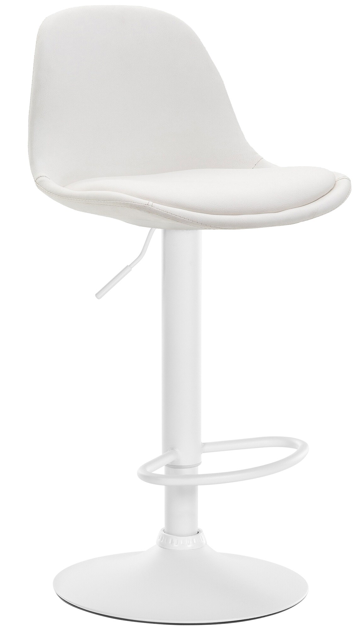 CLP Barhocker Kiel Kunstleder Mit Metall-Gestell I Barstuhl Mit Lehne Und Fu&szlig;st&uuml;tze I Drehbar Und H&ouml;henverstellbar 