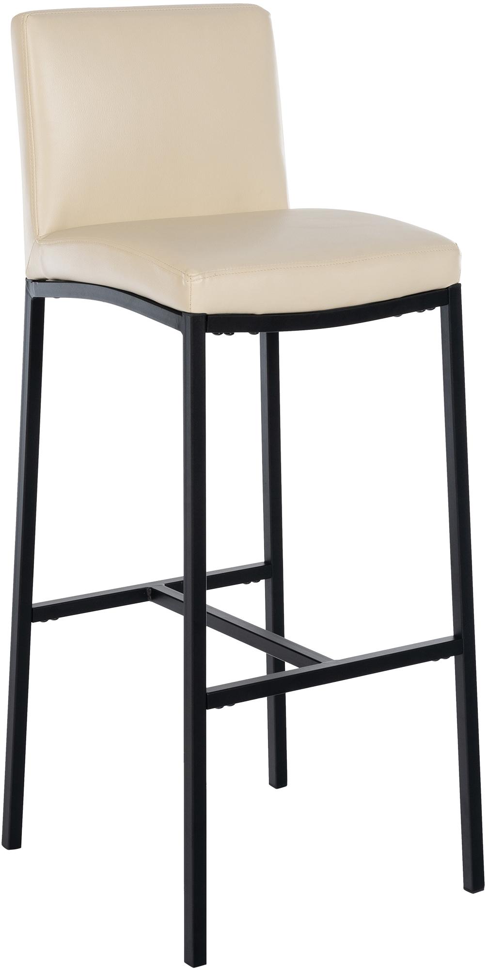 CLP Barhocker mit Lehne Freeport, Barstuhl gepolstert, moderner Tresenstuhl mit Metallgestell matt-schwarz und Fu&szlig;ablage 