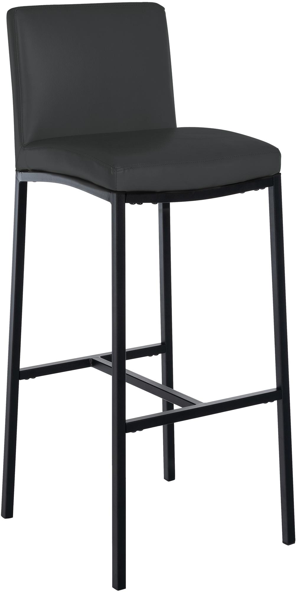 CLP Barhocker mit Lehne Freeport, Barstuhl gepolstert, moderner Tresenstuhl mit Metallgestell matt-schwarz und Fu&szlig;ablage 