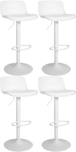 CLP 4er Set Barhocker Almada Kunstleder-Bezug I Höhenverstellbarer I Mit Fußstütze 
