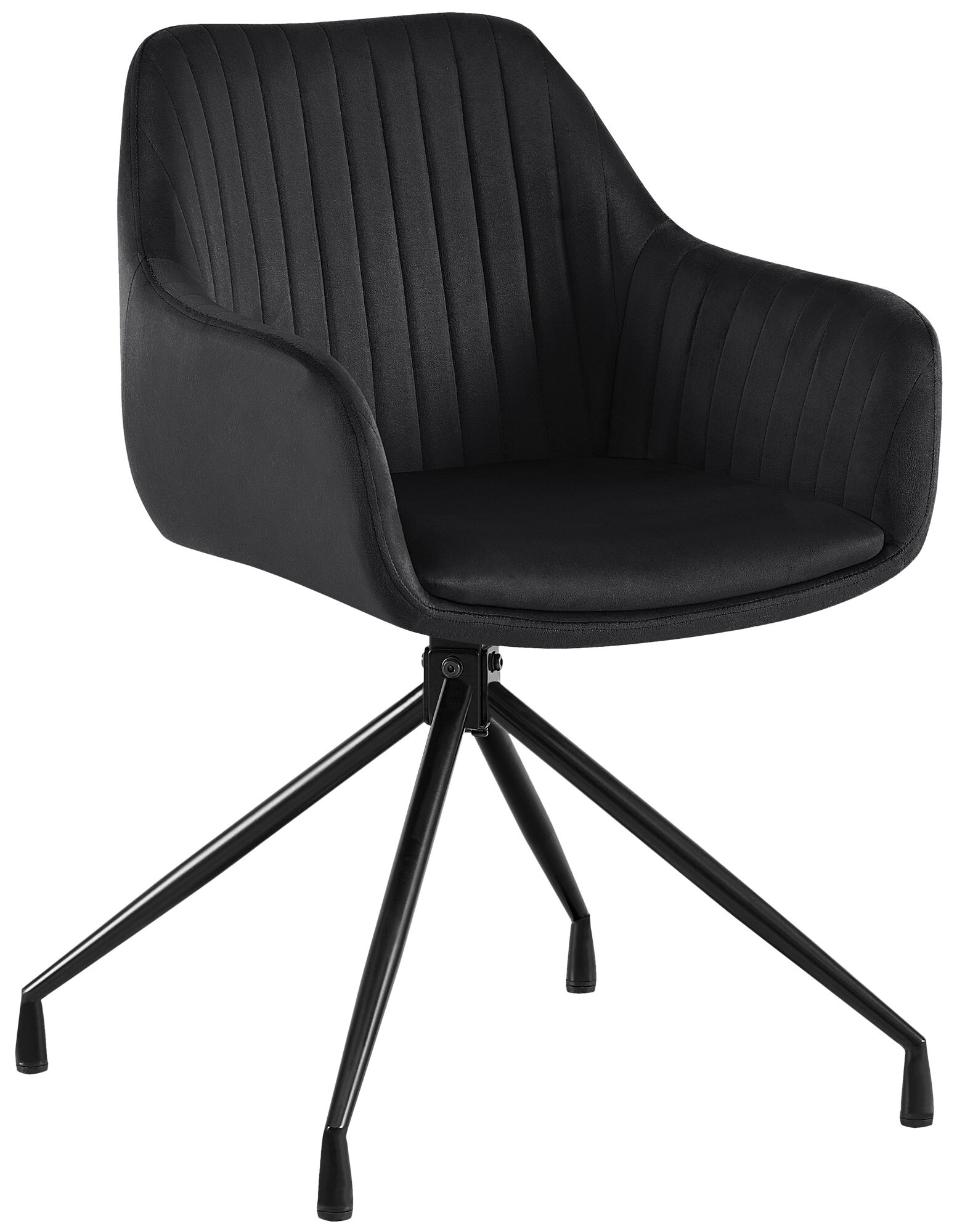 CLP Esszimmerstuhl Welby I Samt- oder Kunstlederbezug | 180&deg; drehbar | Gepolstert | Metallgestell | Modern & bequem 