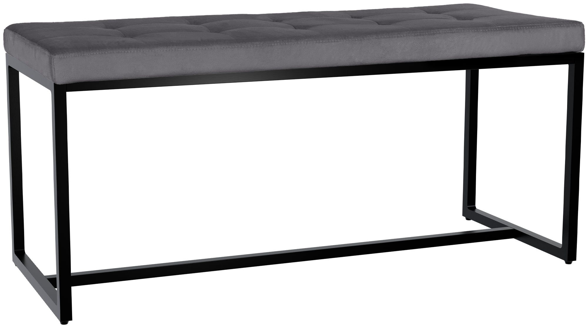 CLP Sitzbank Barci I Moderne Bank | Hochwertige Polsterbank mit schwarz pulverbeschichteten Eisengestell 