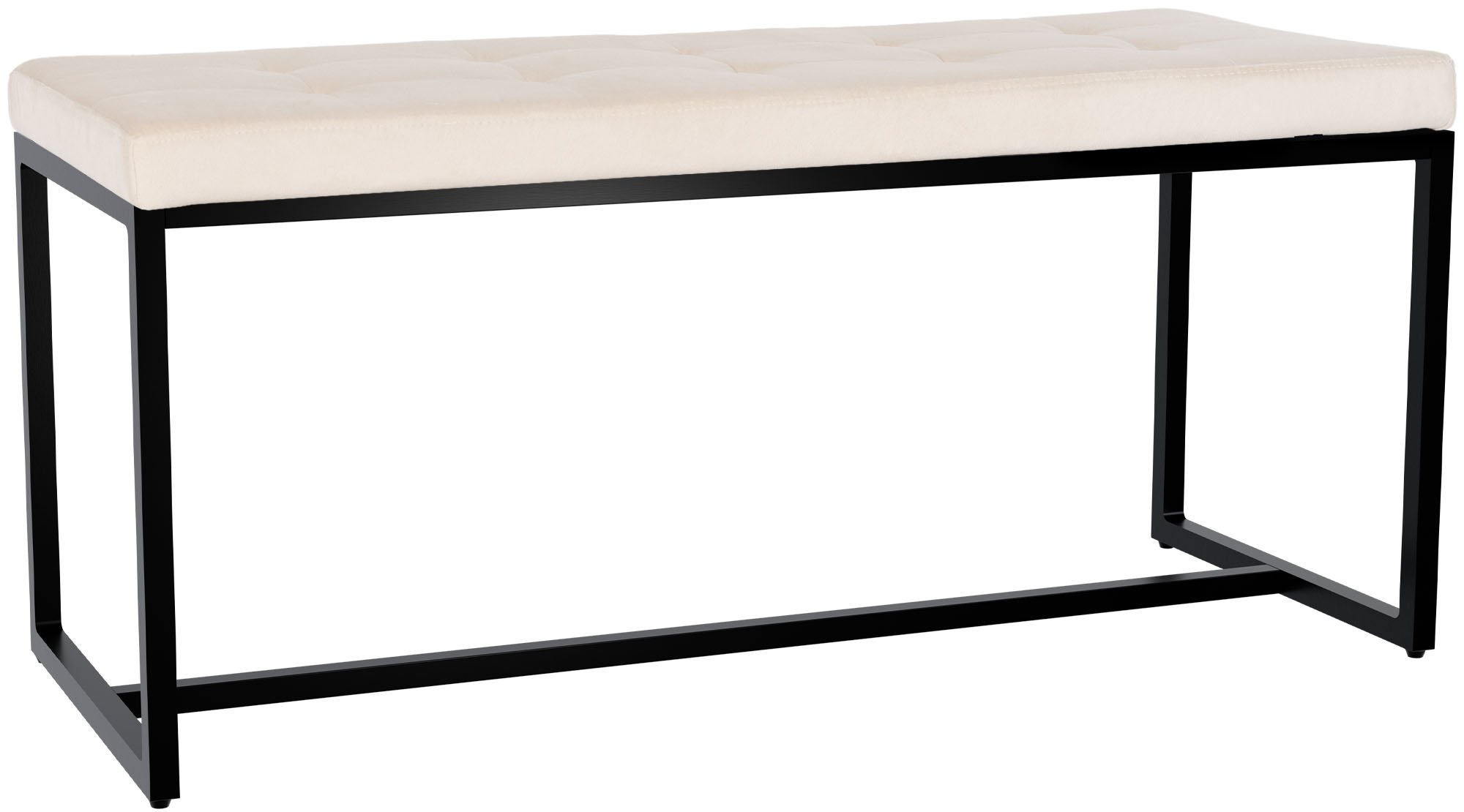 CLP Sitzbank Barci I Moderne Bank | Hochwertige Polsterbank mit schwarz pulverbeschichteten Eisengestell 