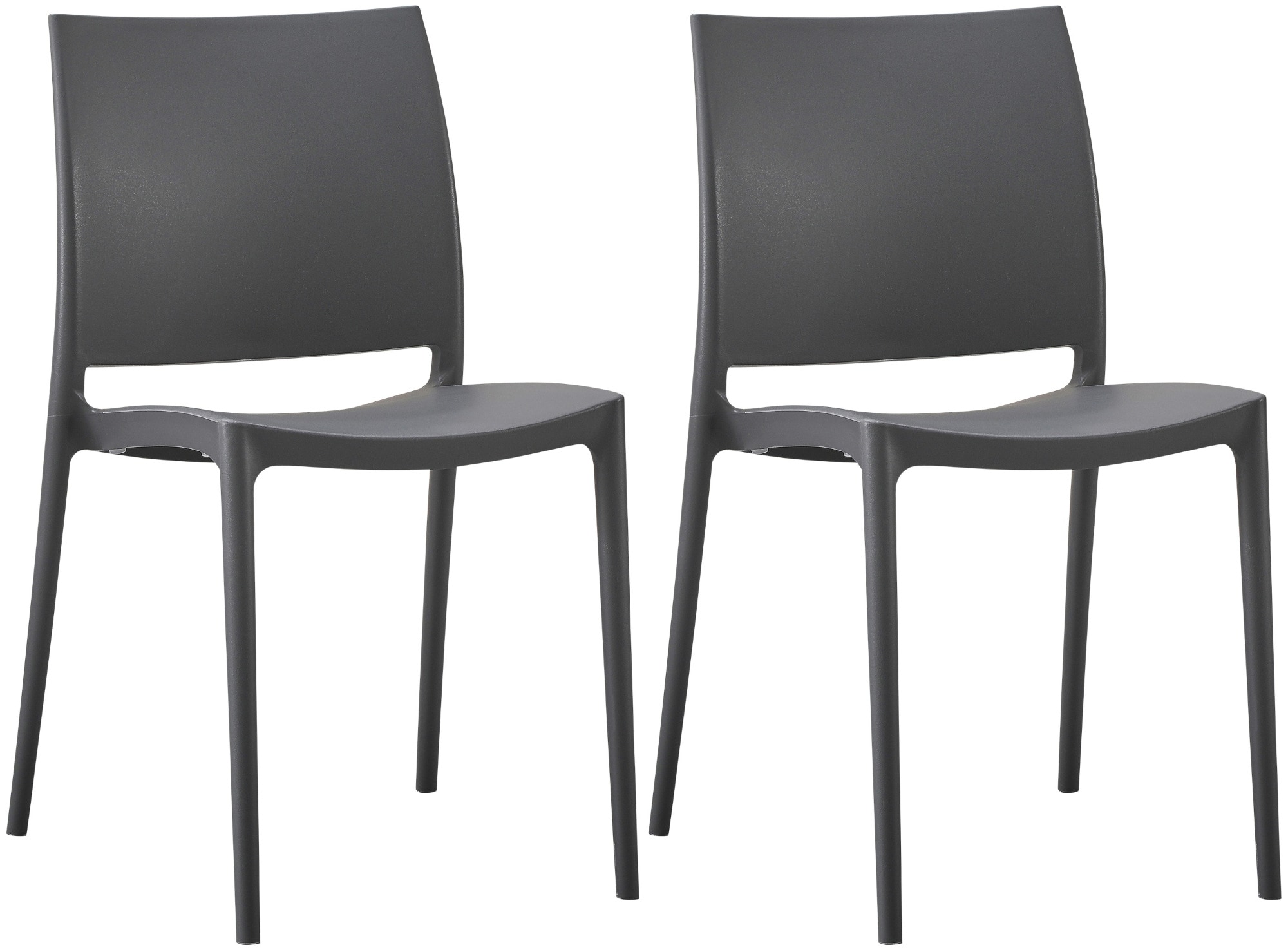 CLP 2er-Set Gartenstuhl Meton, stapelbar, pflegeleicht aus Kunststoff, wetterfest & UV-best&auml;ndig, bis 150 kg belastbar 