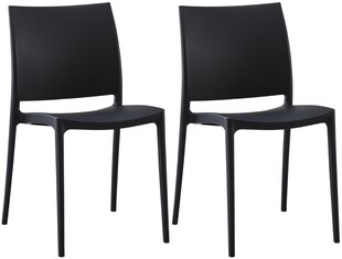 CLP 2er-Set Gartenstuhl Meton, stapelbar, pflegeleicht aus Kunststoff, wetterfest & UV-beständig, bis 150 kg belastbar 