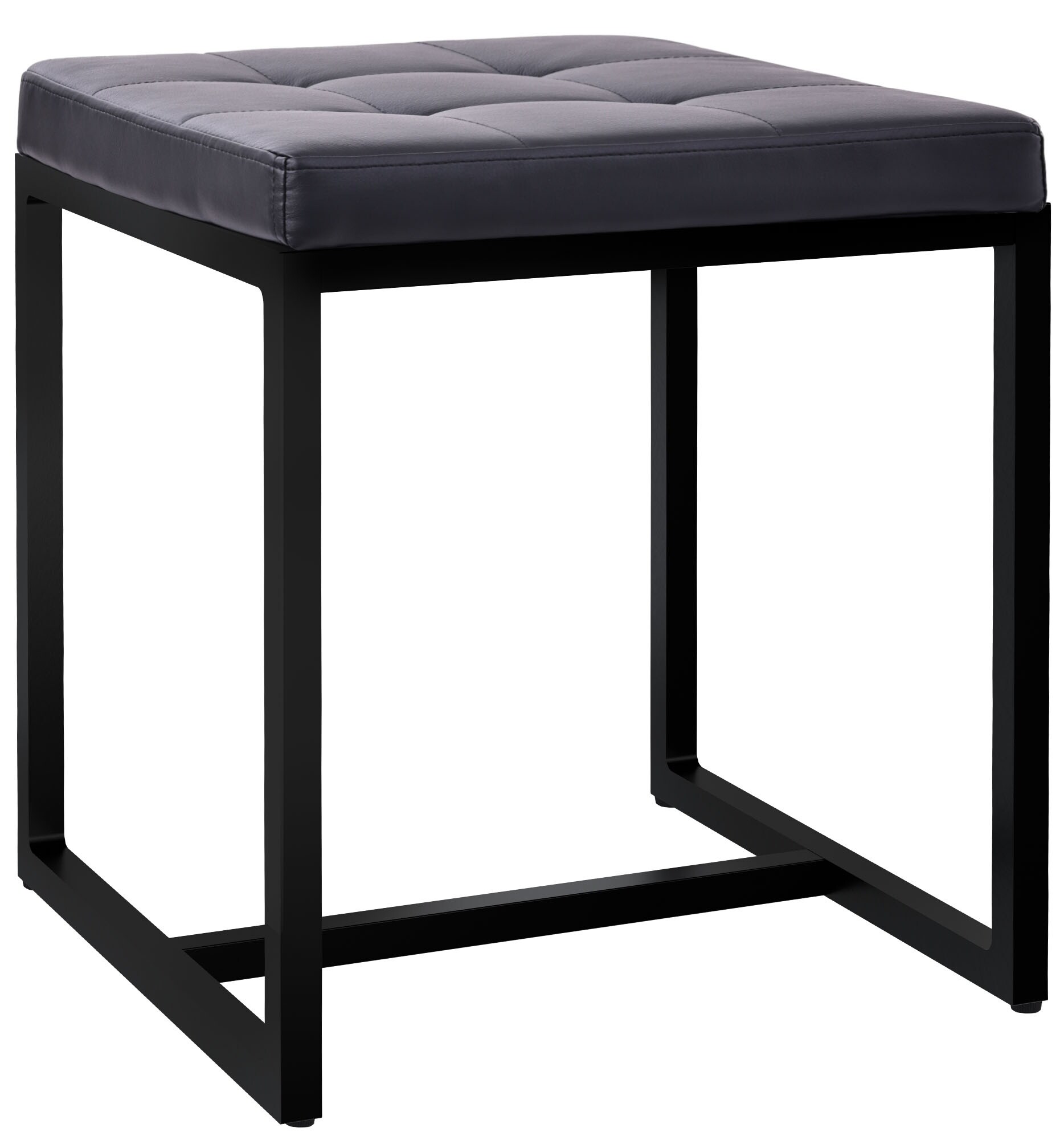 CLP Sitzhocker Barci I Moderner Hocker | Hochwertiger Polsterhocker mit schwarz pulverbeschichteten Eisengestell 