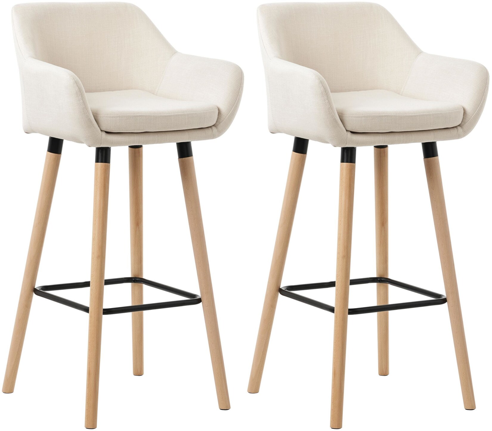 CLP 2er Set Barhocker Grant Stoff Farbe: beige