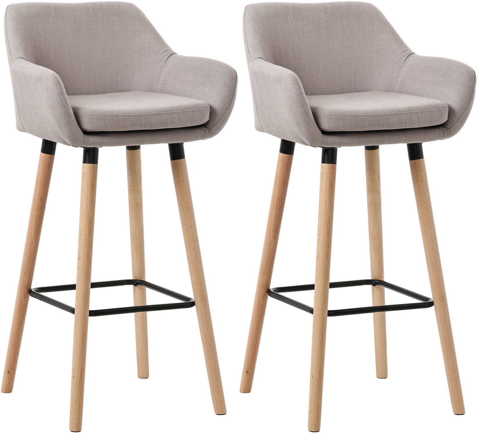 CLP 2er Set Barhocker Grant Stoff Farbe: taupe