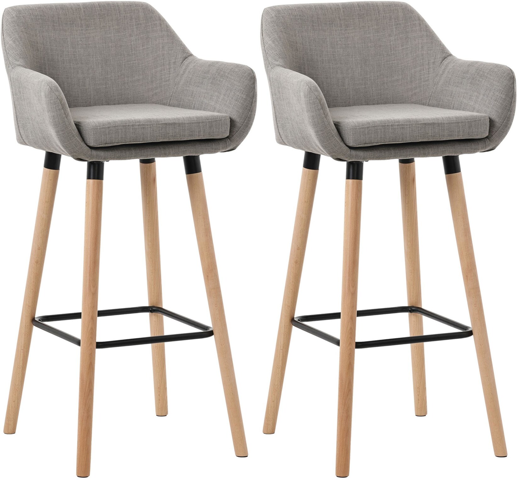 CLP 2er Set Barhocker Grant Stoff Farbe: grau
