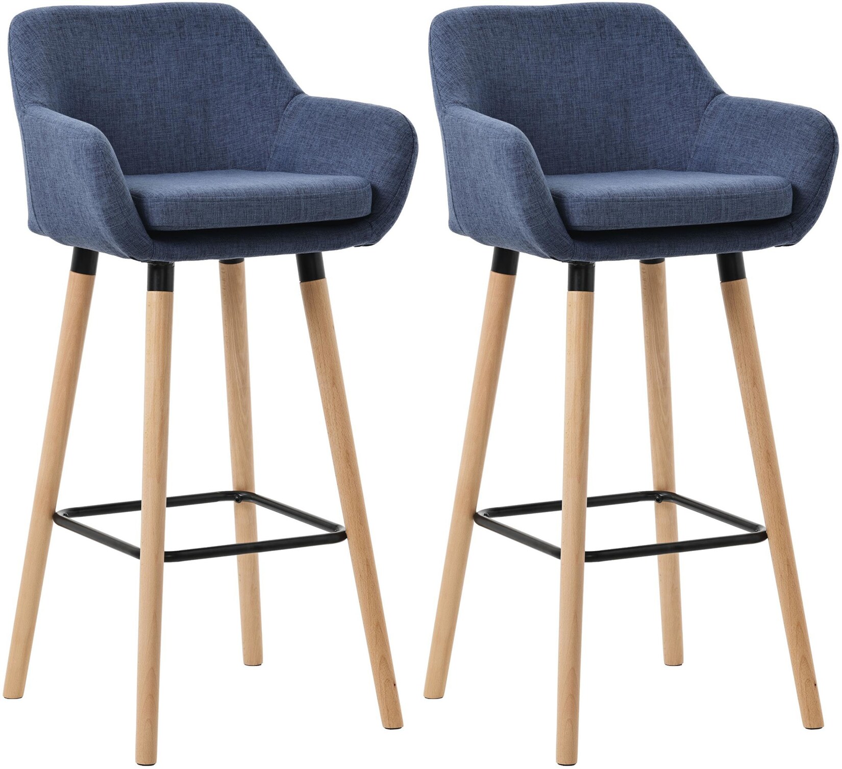 CLP 2er Set Barhocker Grant Stoff Farbe: dunkelblau