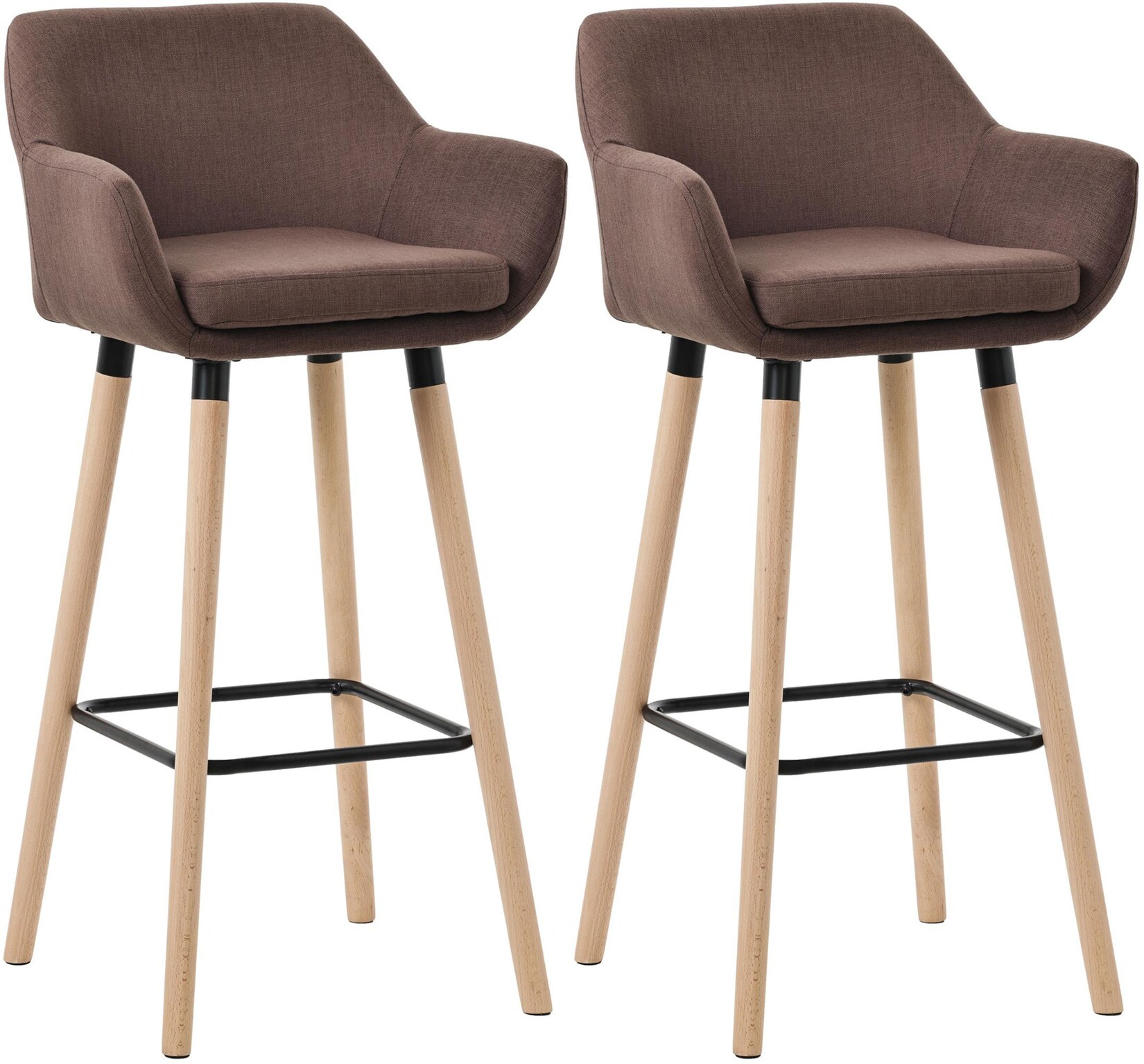 CLP 2er Set Barhocker Grant Stoff Farbe: coffee