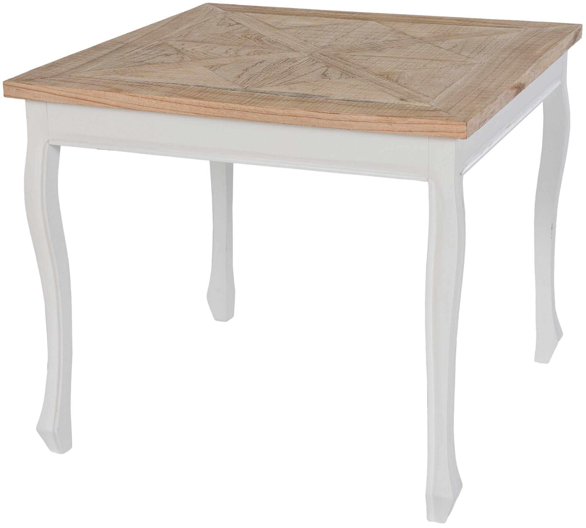 CLP Esstisch Lindon I K&uuml;chentisch mit eckiger Tischplatte I Shabby Chic Esszimmertisch aus massivem Ulmenholz 