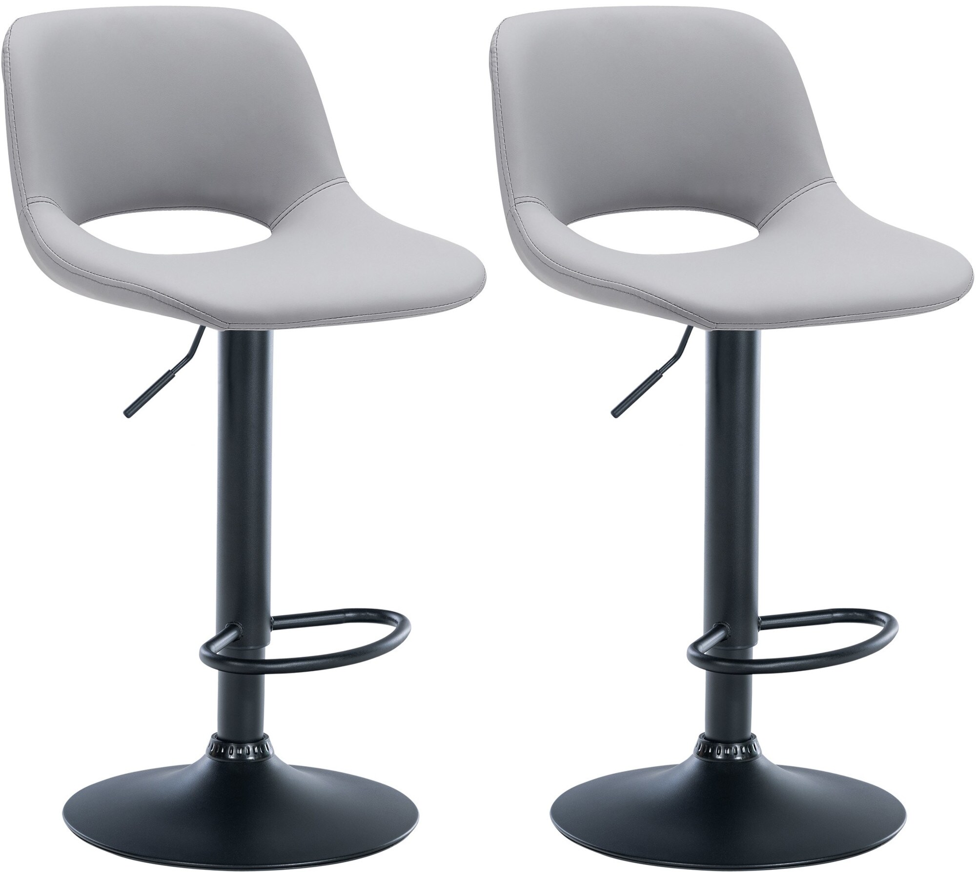 CLP 2er Set Barhocker Camden I Kunstleder-Bezug 