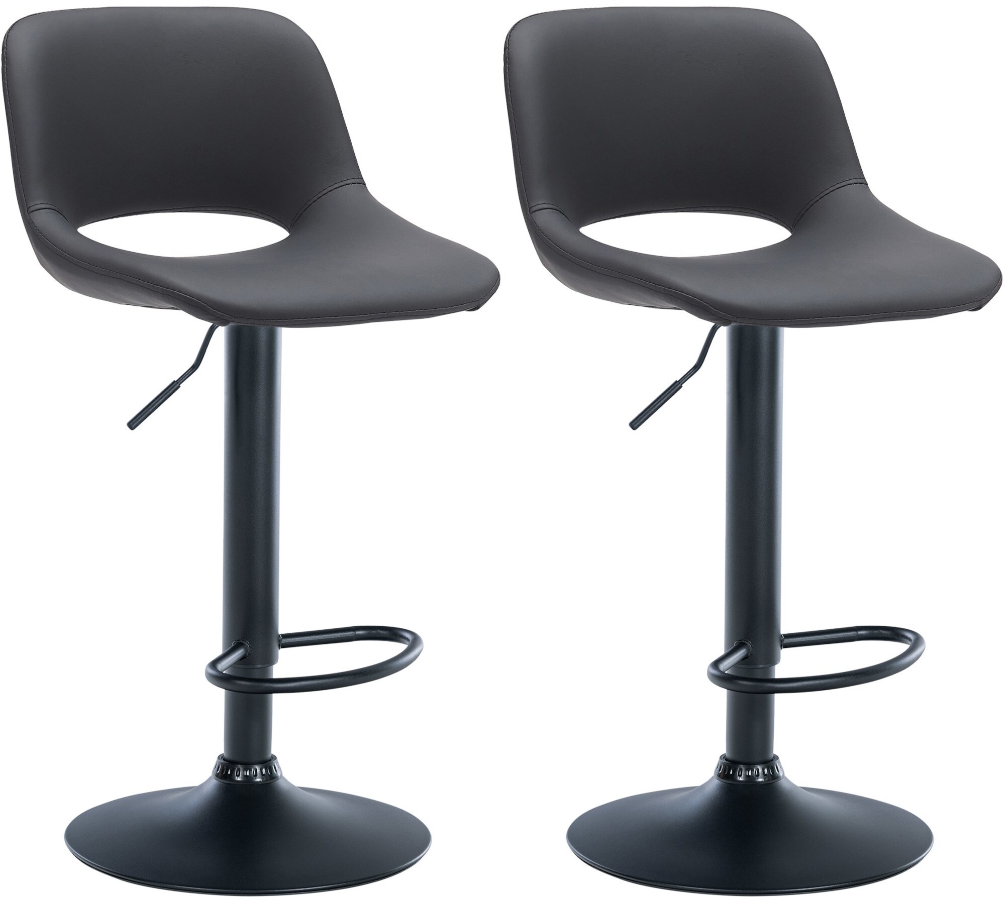 CLP 2er Set Barhocker Camden I Kunstleder-Bezug 