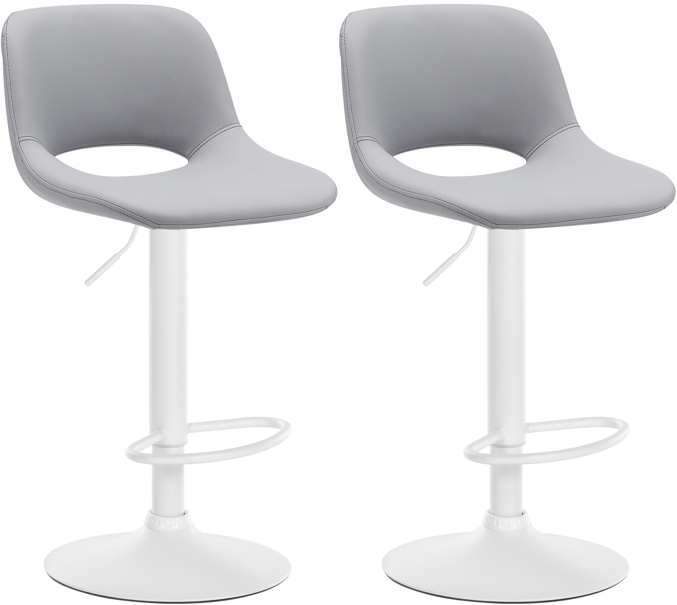CLP 2er Set Barhocker Camden I Kunstleder-Bezug 