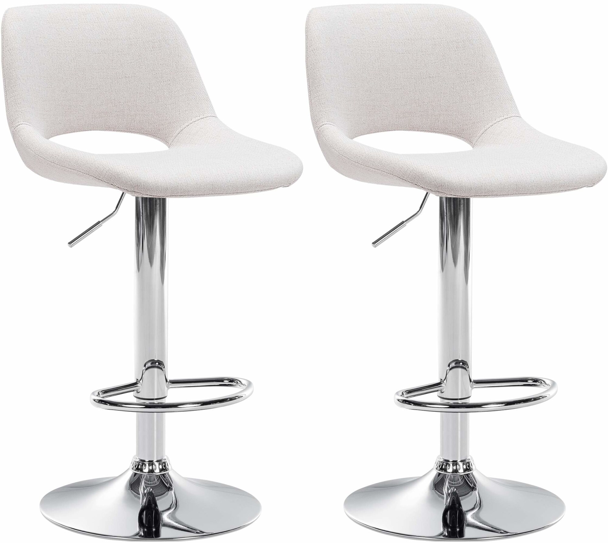 CLP 2er Set Barhocker Camden I Stoff-Bezug 