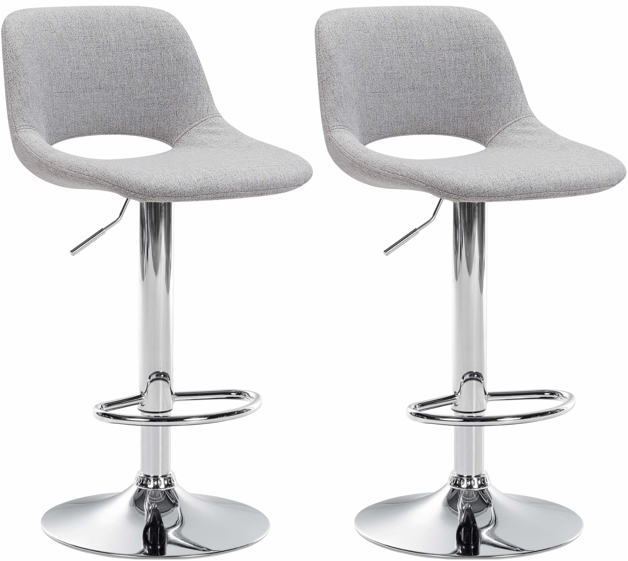 CLP 2er Set Barhocker Camden I Stoff-Bezug 