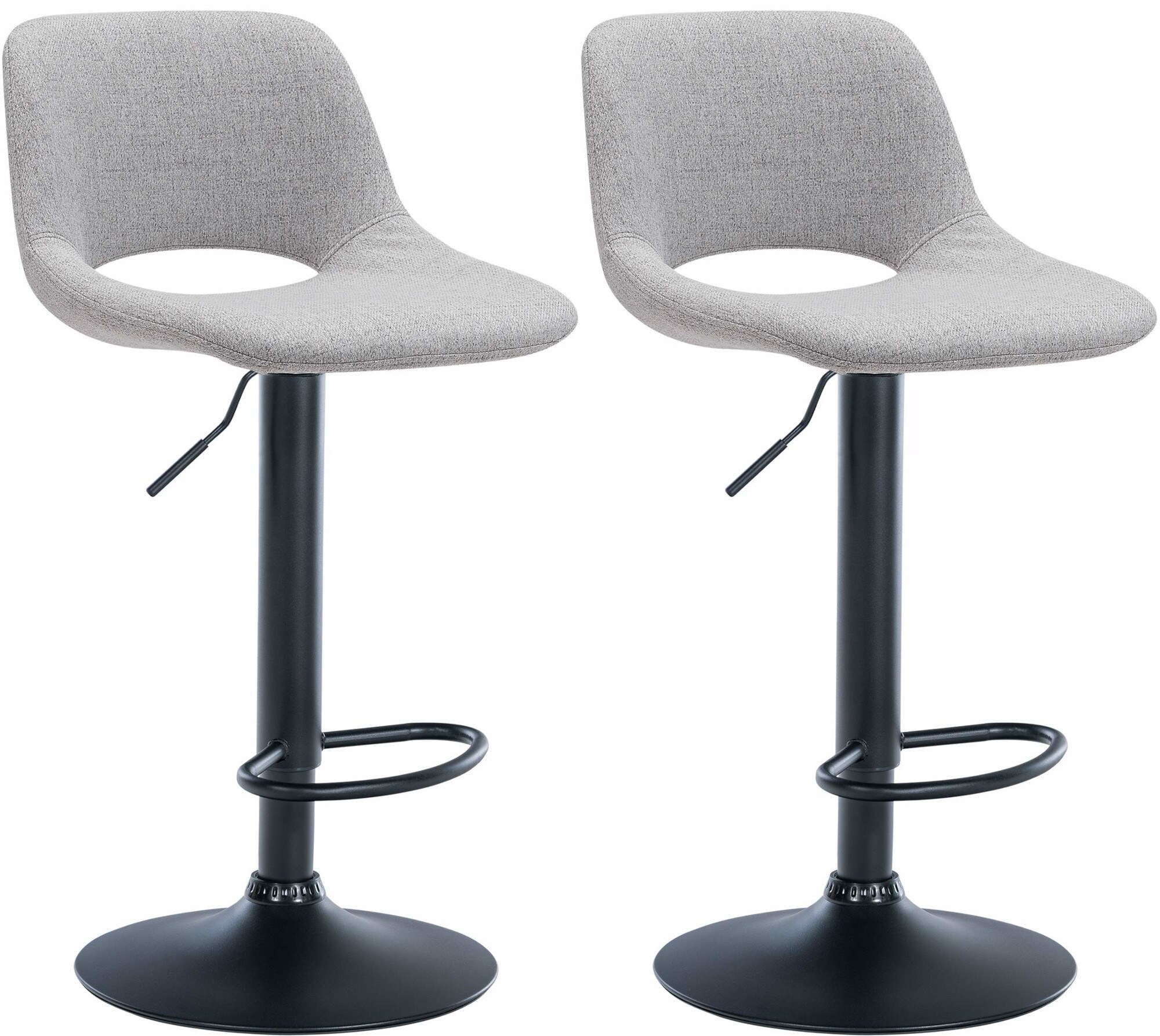 CLP 2er Set Barhocker Camden I Stoff-Bezug 