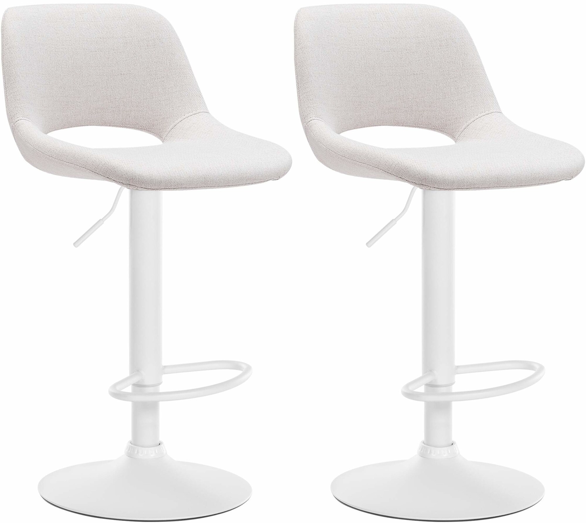 CLP 2er Set Barhocker Camden I Stoff-Bezug 